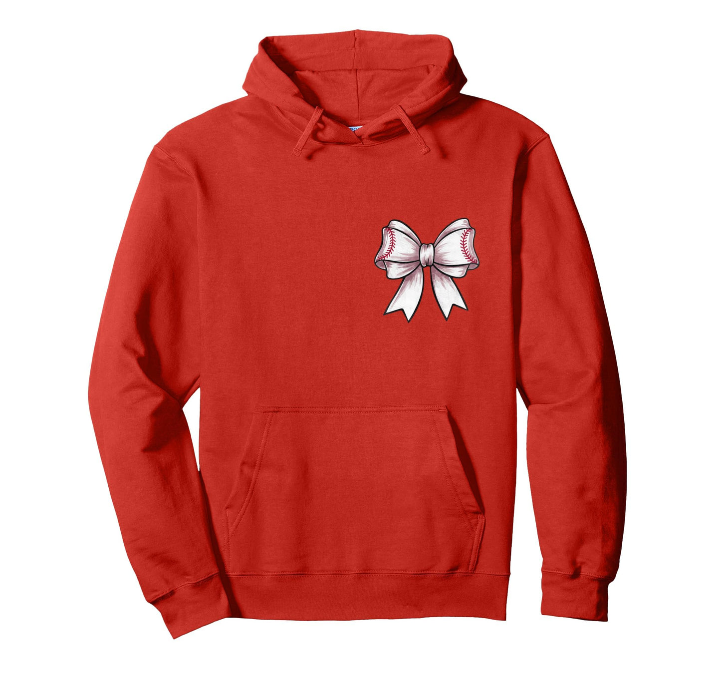 Baseball Coquette Bow Front And Back Hoodie - Unique Graphic Men Women - T-Shirt, Sweatshirt, Hoodie