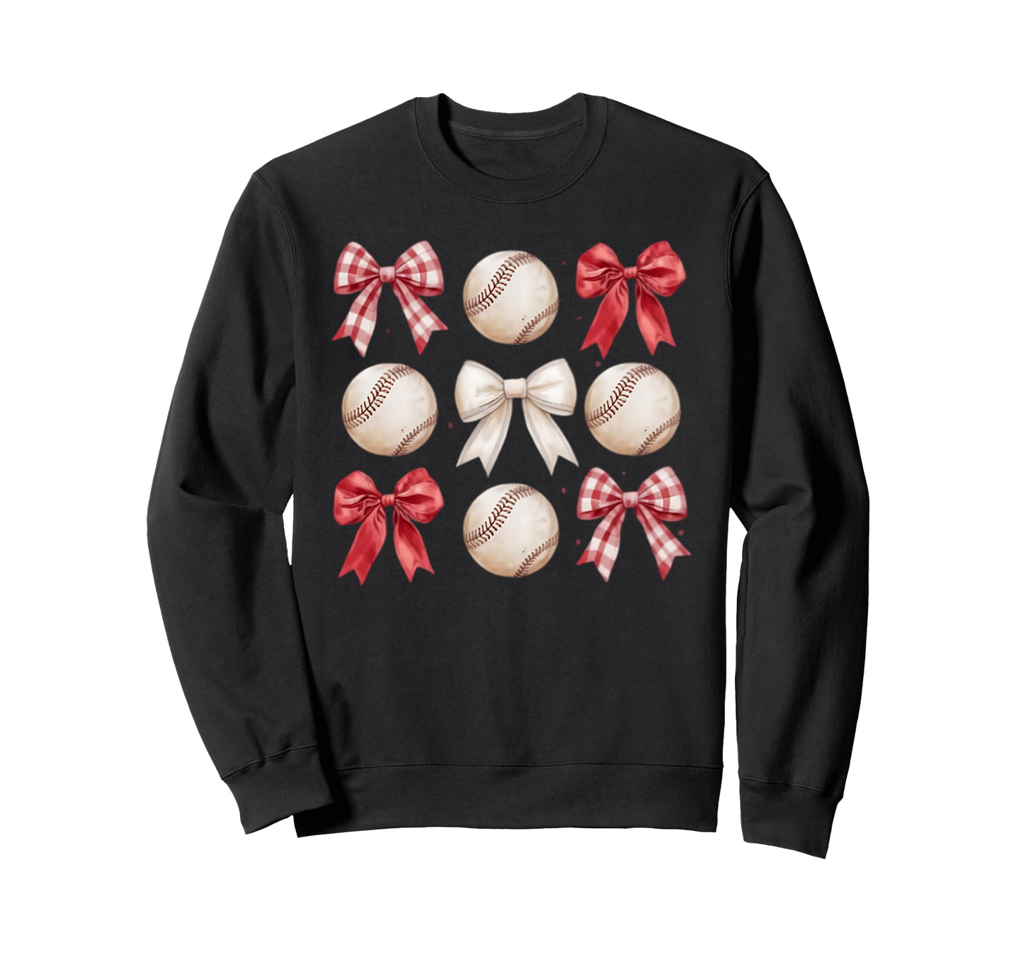 Baseball Coquette Bow Mom Sweatshirt - Casual Everyday Wear for Adults - T-Shirt, Sweatshirt, Hoodie
