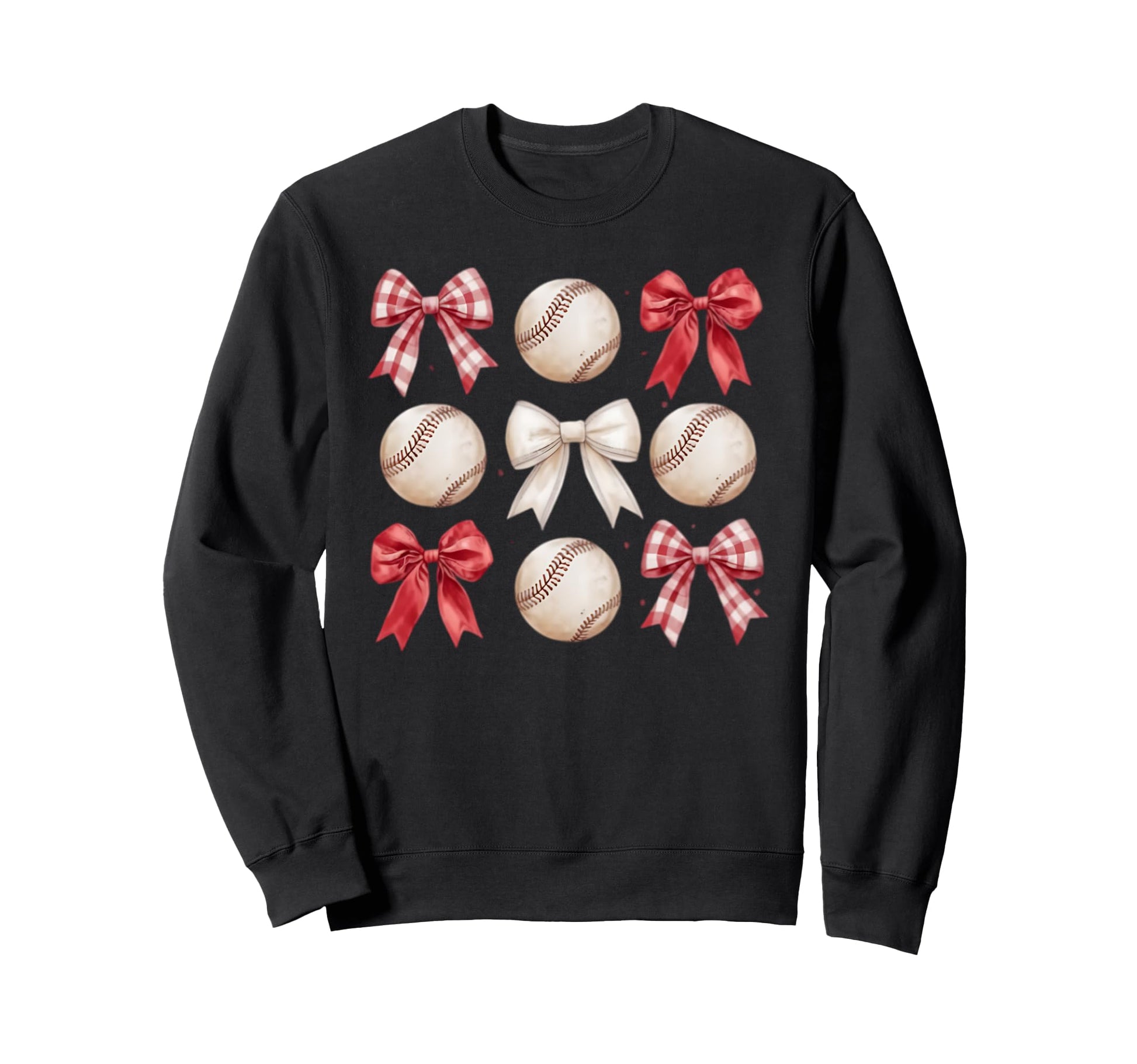 Baseball Coquette Bow Mom Sweatshirt - Casual Everyday Wear for Adults - T-Shirt, Sweatshirt, Hoodie