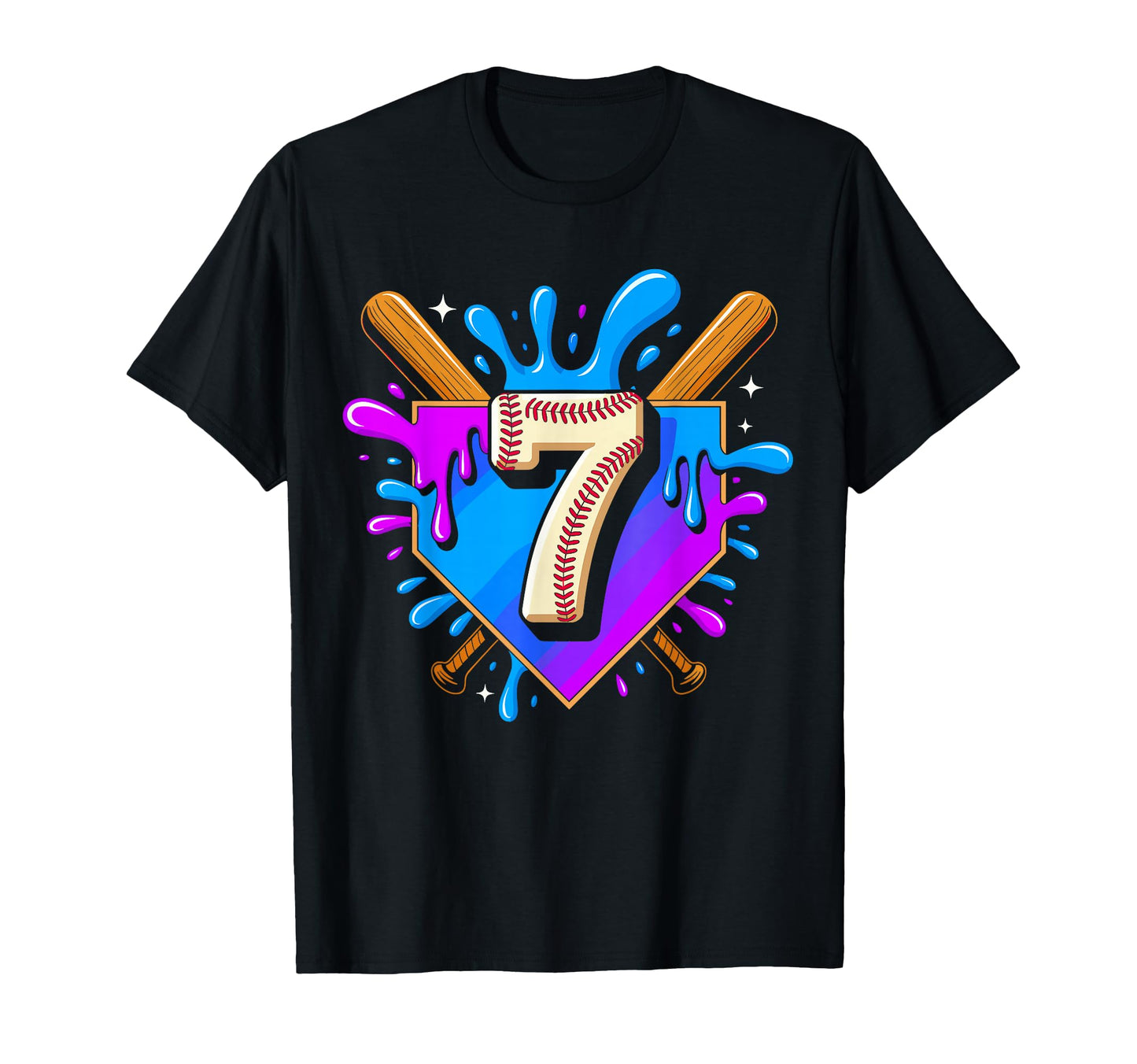 7Th Birthday Baseball 7 Years Ice Cream T-Shirt - Unique Graphic Men Women - T-Shirt, Sweatshirt, Hoodie