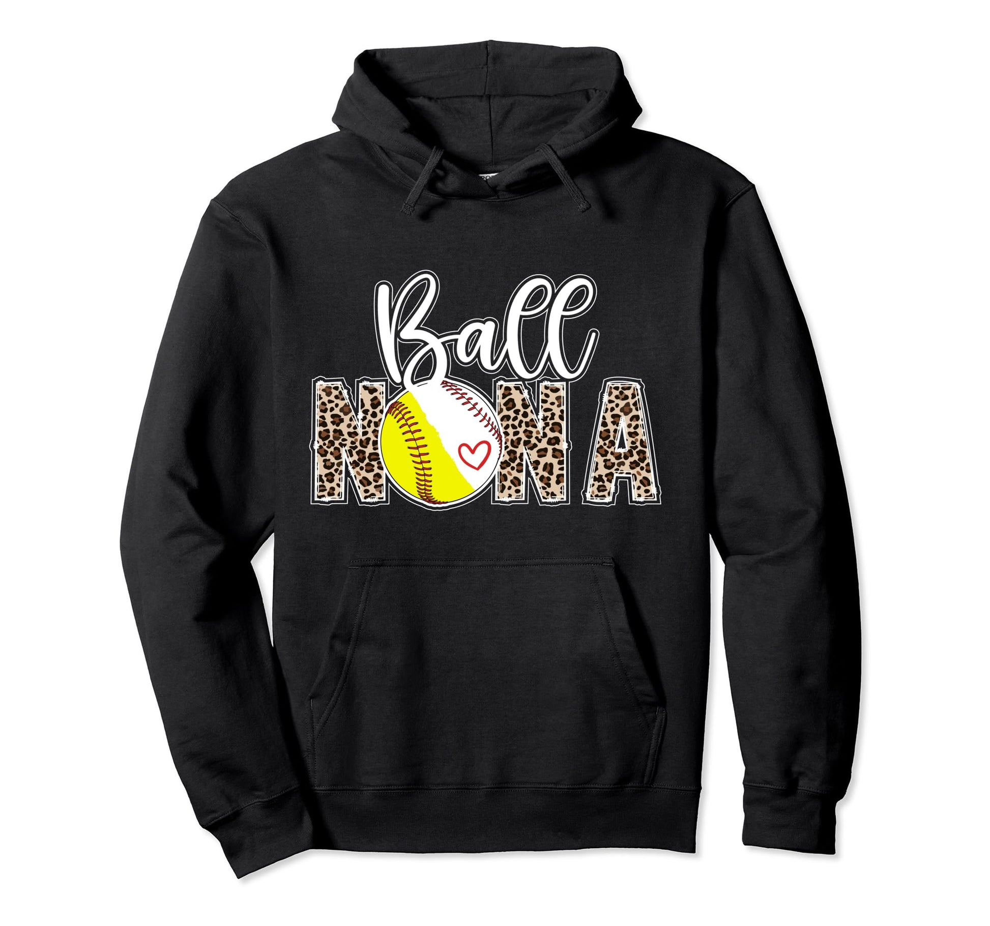 Ball Nana Leopard Softball Baseball Hoodie - Unique Graphic for Adults - T-Shirt, Sweatshirt, Hoodie
