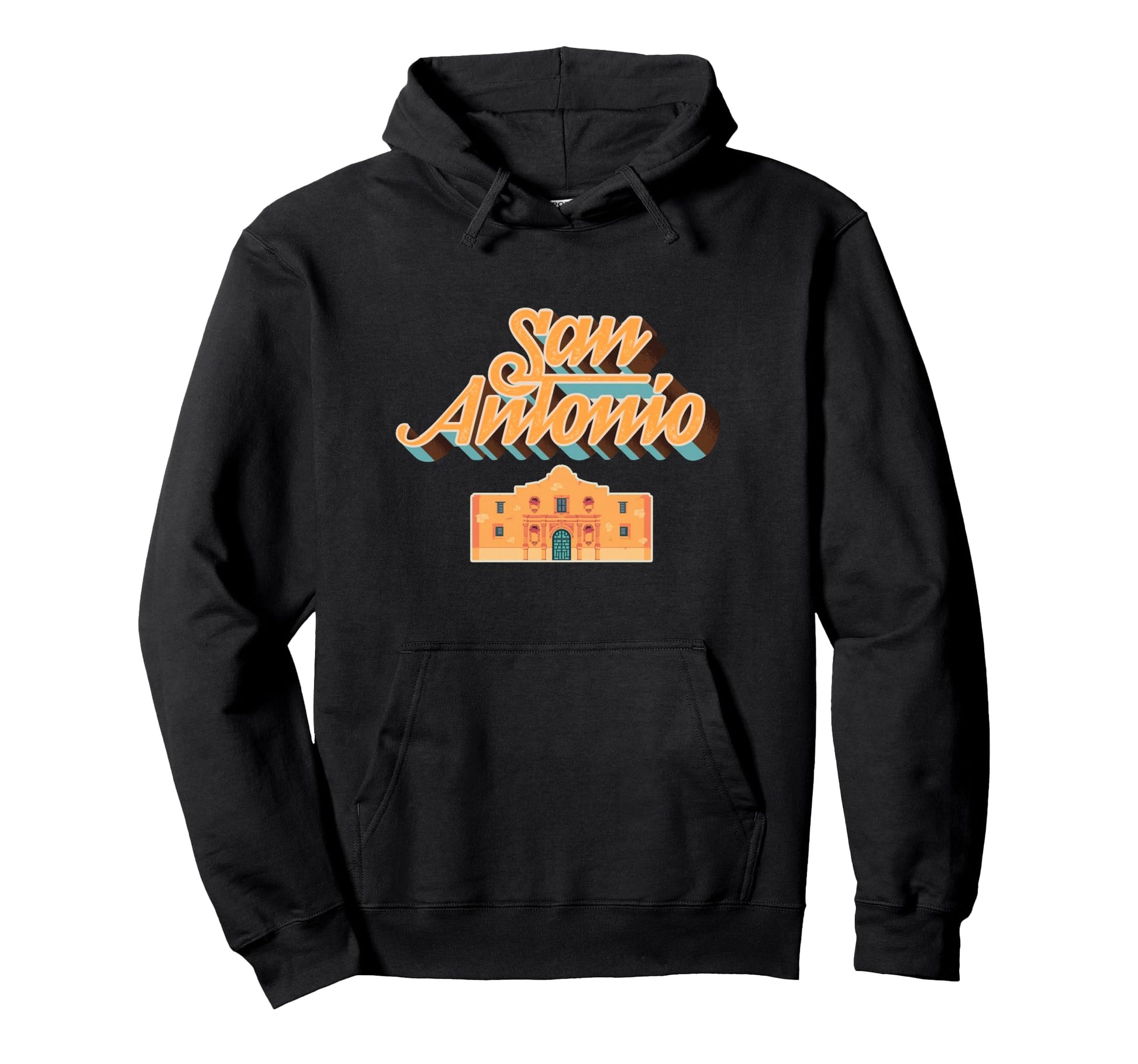 Texas San Antonio Typography Alamo Hoodie - Graphic Print for Adults - T-Shirt, Sweatshirt, Hoodie