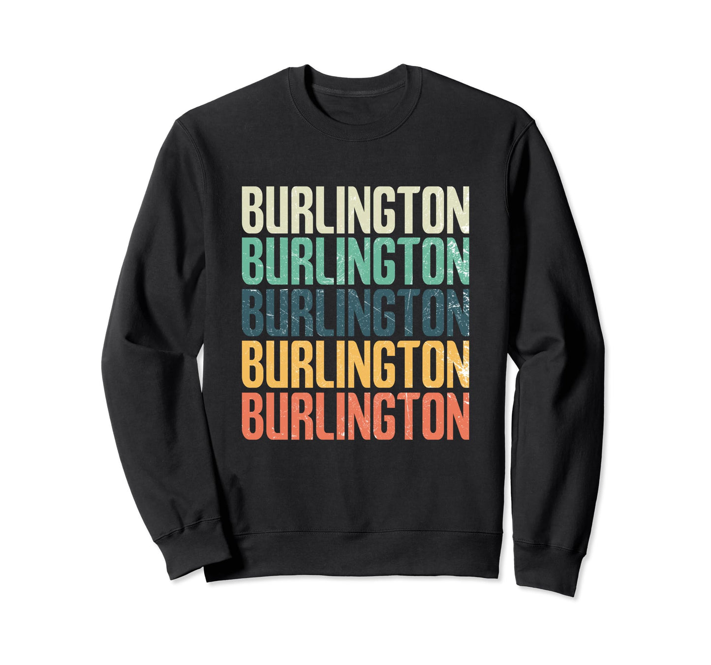 Typography 1970S 1980S Burlington Sweatshirt - Minimalist Print for Adults - T-Shirt, Sweatshirt, Hoodie