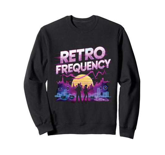 1980S Synthwave Frequency Watercolor Sweatshirt - Novelty Apparel Unisex - T-Shirt, Sweatshirt, Hoodie