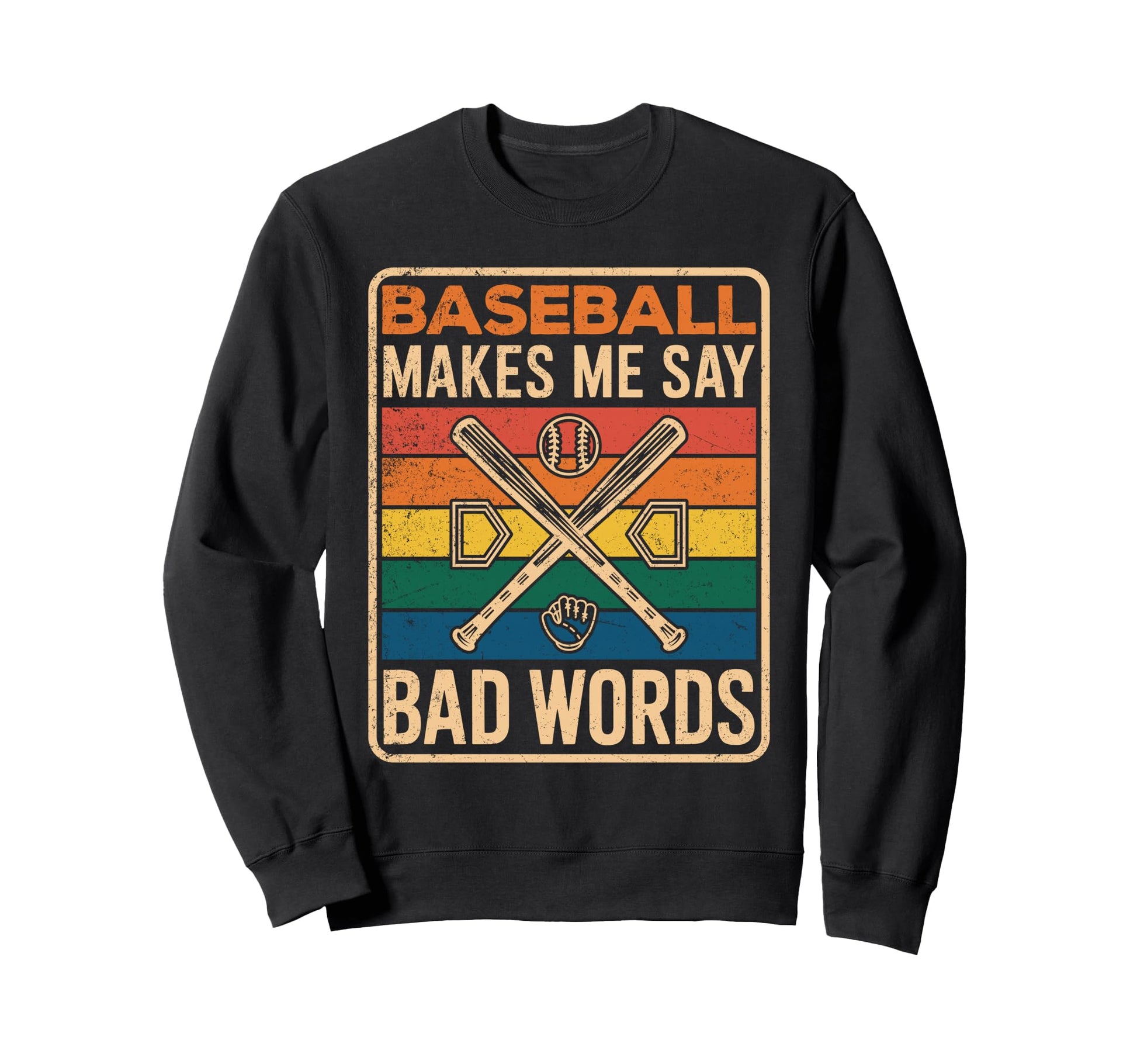 Funny Baseball Makes Me Say Bad Sweatshirt - Minimalist Print Men Women - T-Shirt, Sweatshirt, Hoodie
