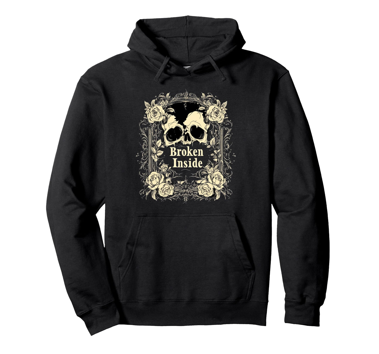 Broken Inside Y2K Emo Aesthetic Hoodie - Fun Novelty Design for Adults - T-Shirt, Sweatshirt, Hoodie
