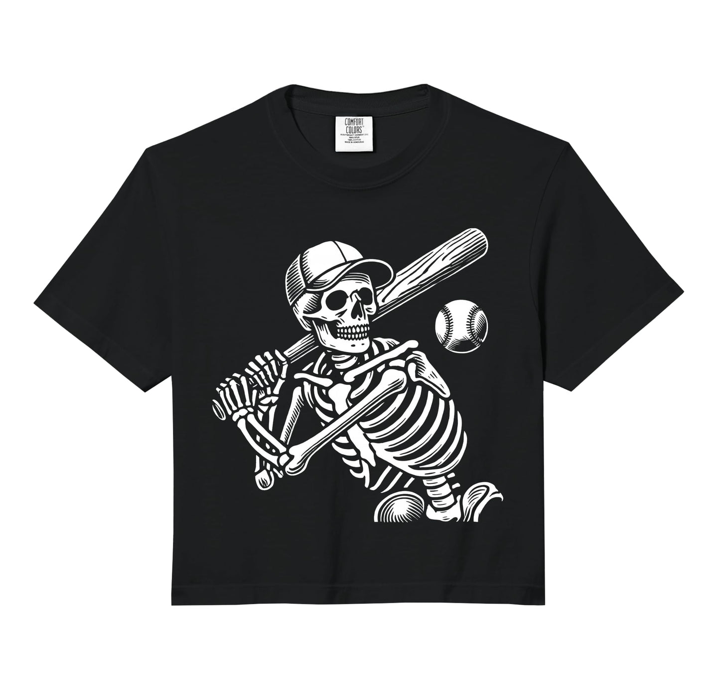 Baseball Skeleton Playing Baseball Sweatshirt - Minimalist Print Unisex - T-Shirt, Sweatshirt, Hoodie