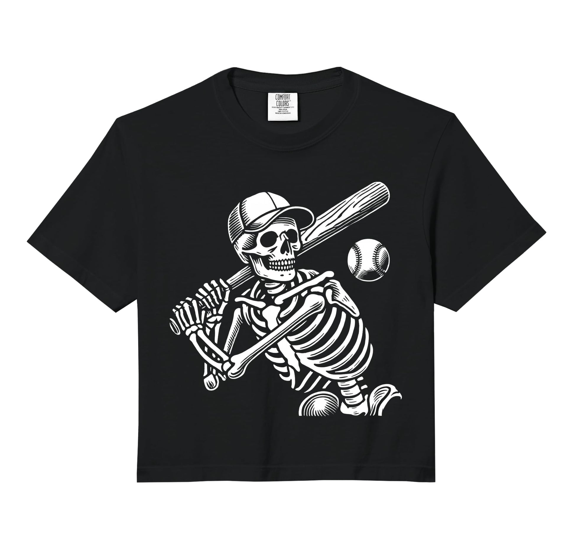 Baseball Skeleton Playing Baseball Sweatshirt - Minimalist Print Unisex - T-Shirt, Sweatshirt, Hoodie