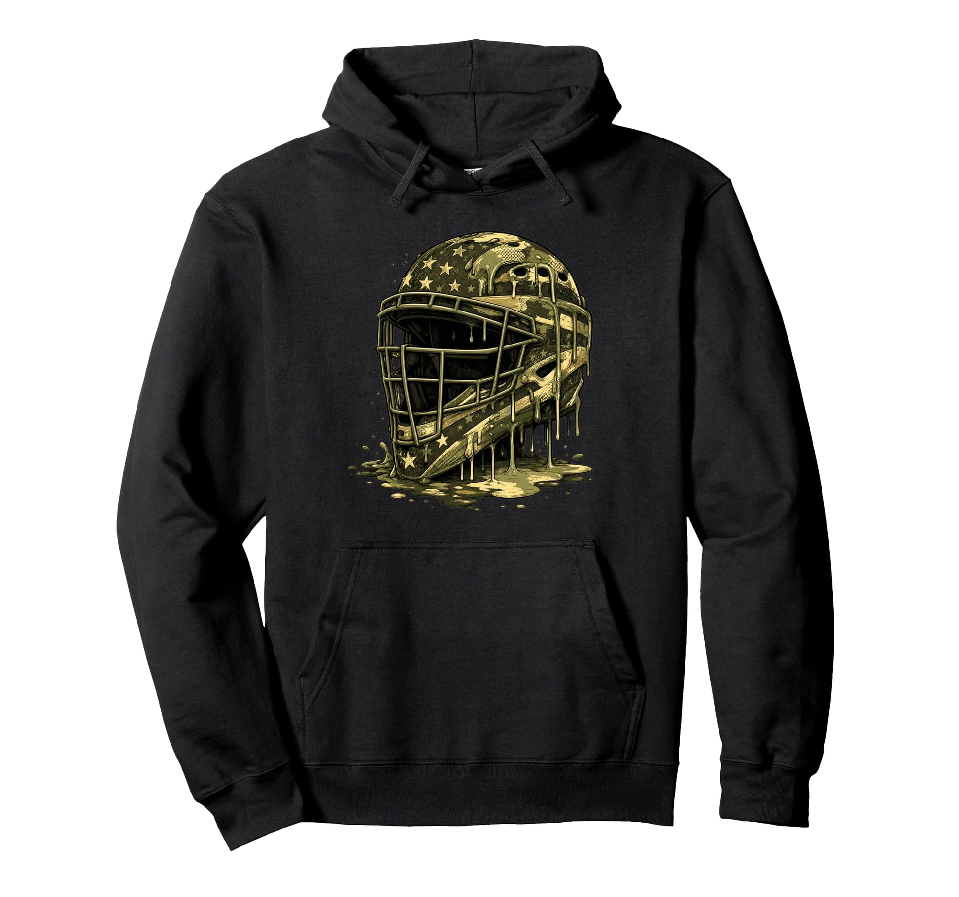 Camo Baseball Drip Ice Cream Camouflage Hoodie - Unique Graphic for Adults - T-Shirt, Sweatshirt, Hoodie