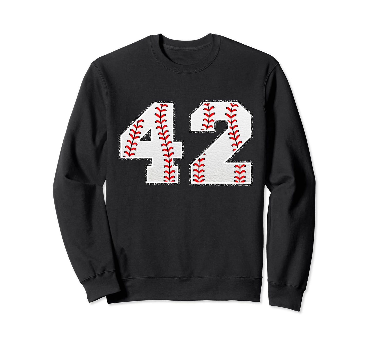 Number 42 Baseball Distressed Number Sweatshirt - Novelty Apparel Unisex - T-Shirt, Sweatshirt, Hoodie