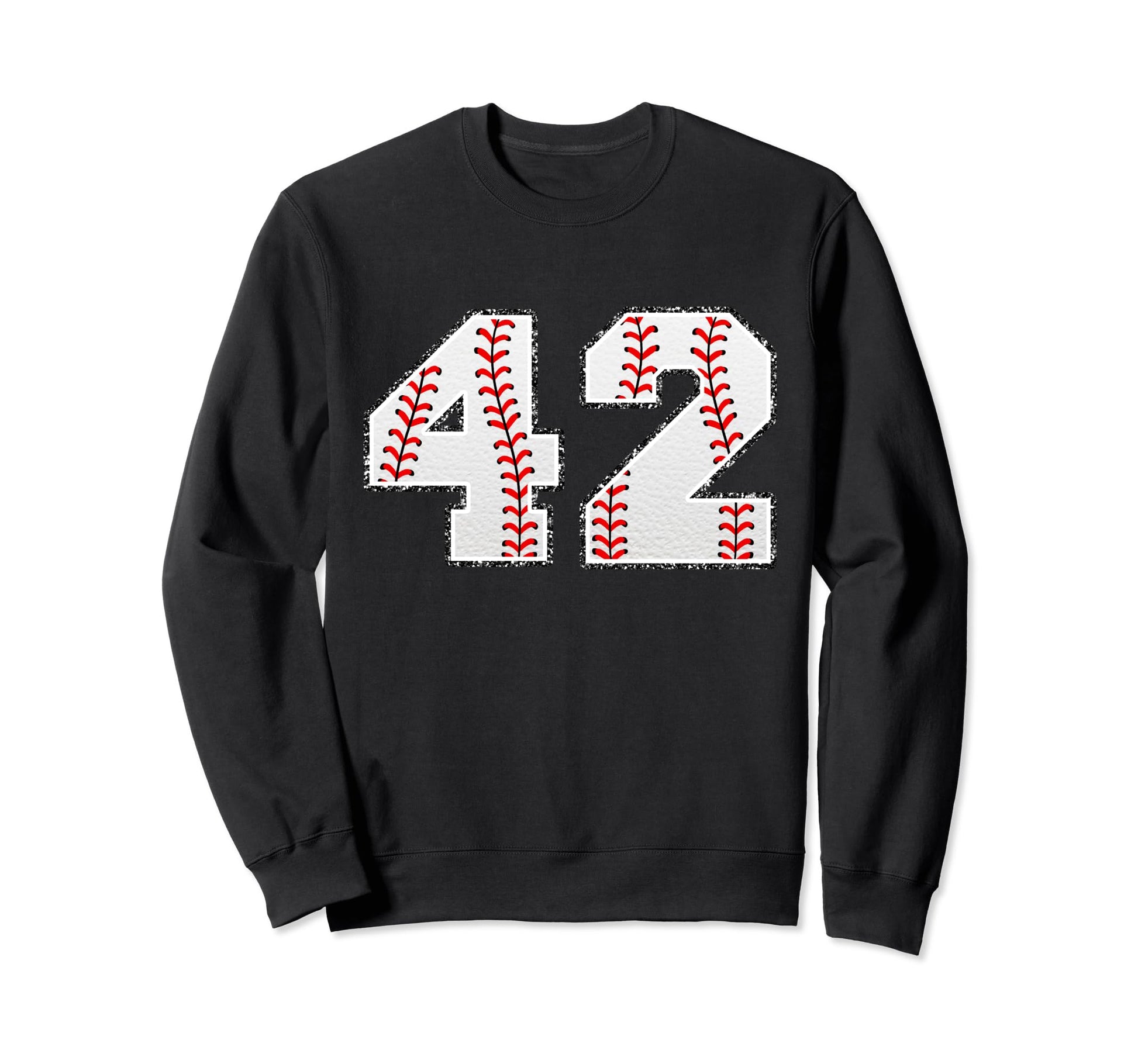 Number 42 Baseball Distressed Number Sweatshirt - Novelty Apparel Unisex - T-Shirt, Sweatshirt, Hoodie
