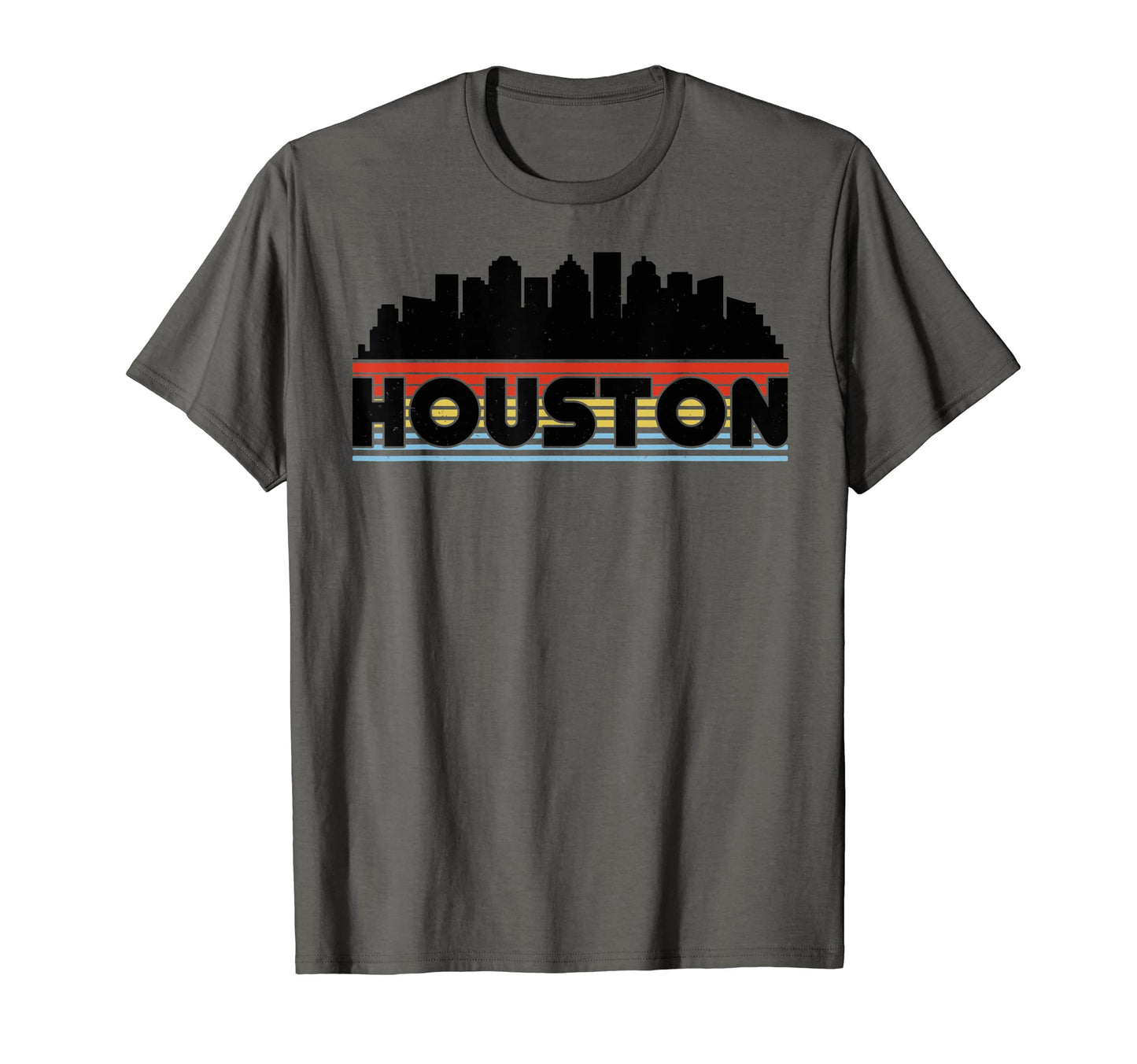 Houston Rainbow Striped City T-Shirt - Casual Everyday Wear Men Women - T-Shirt, Sweatshirt, Hoodie