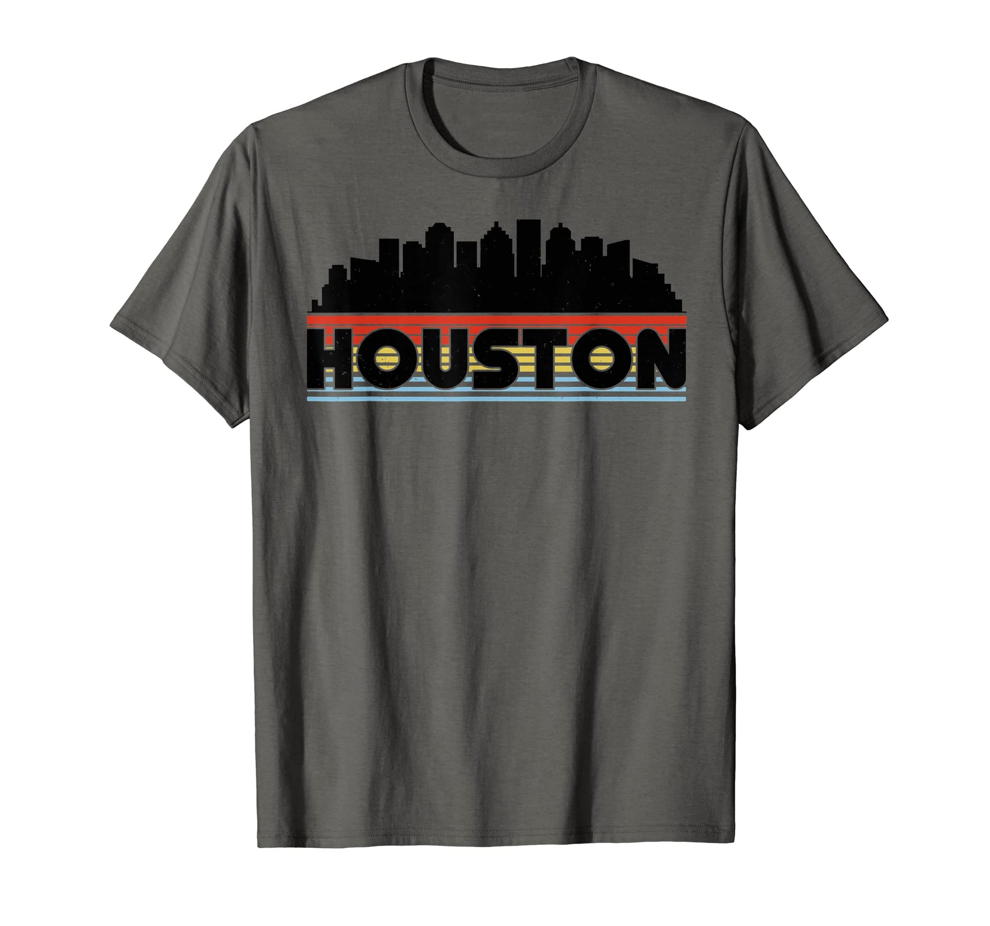 Houston Rainbow Striped City T-Shirt - Casual Everyday Wear Men Women - T-Shirt, Sweatshirt, Hoodie
