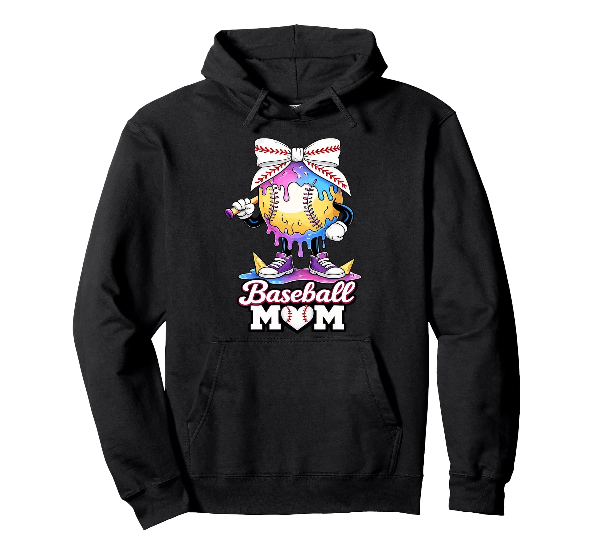 Coquette Baseball Ice Cream Drip Hoodie - Custom Art Print Men Women - T-Shirt, Sweatshirt, Hoodie