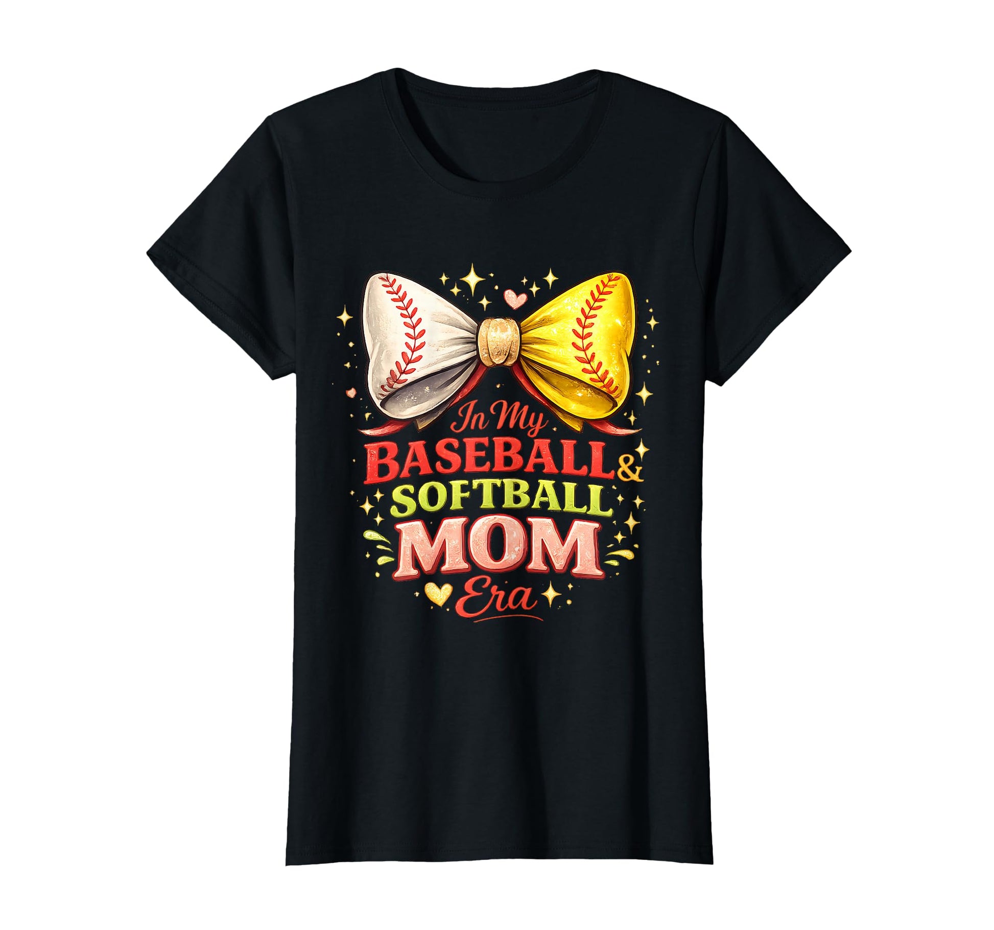 Baseball Softball Mom Era Mothers Day Bow T-Shirt - Streetwear Style Unisex - T-Shirt, Sweatshirt, Hoodie