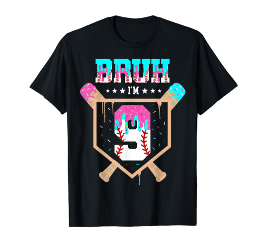Baseball 9 Year Old Ice Cream T-Shirt - Casual Everyday Wear for Adults - T-Shirt, Sweatshirt, Hoodie