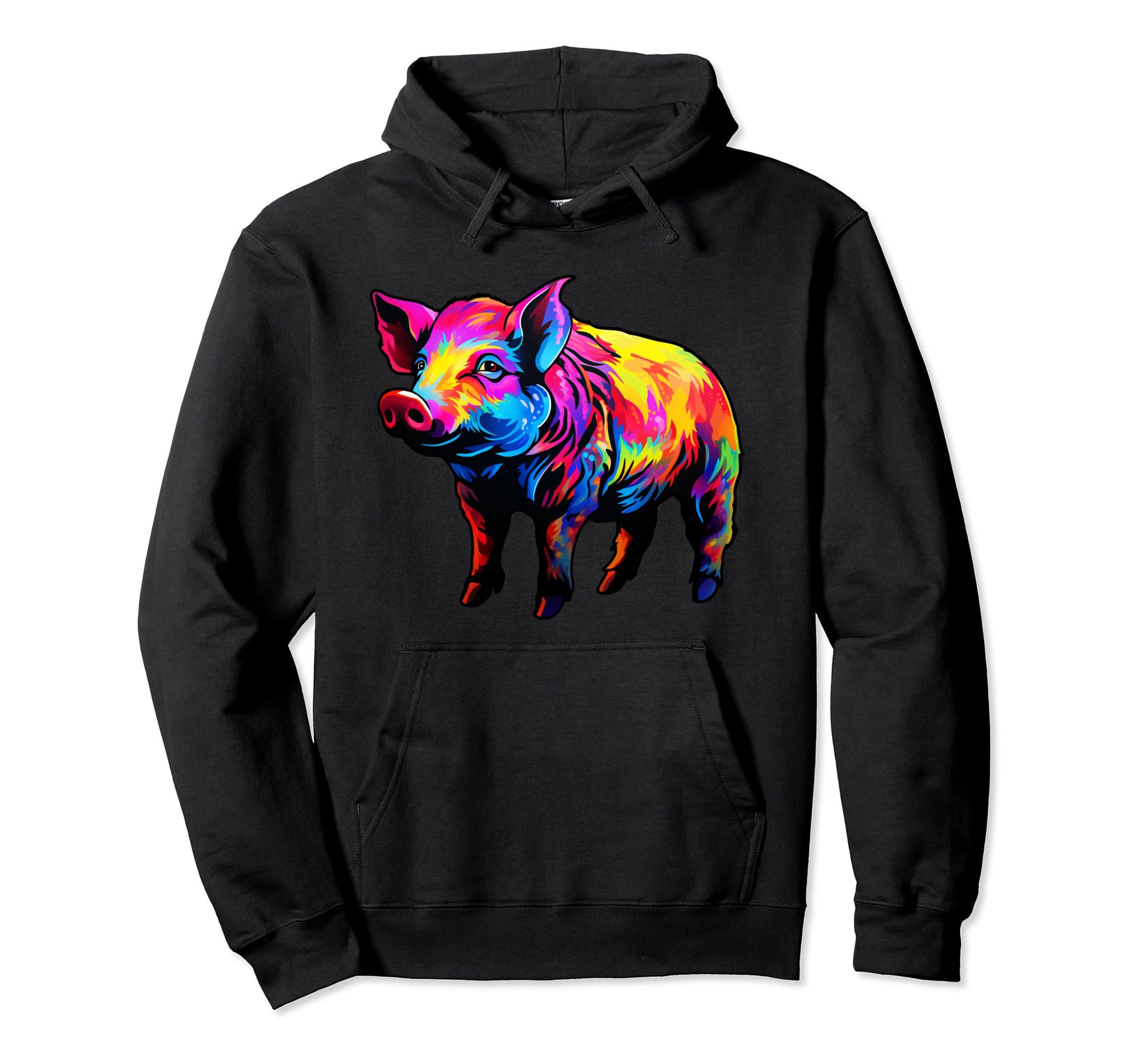 Funny Pig Tie Dye 60S 70S Hippie Hoodie - Novelty Apparel Unisex - T-Shirt, Sweatshirt, Hoodie