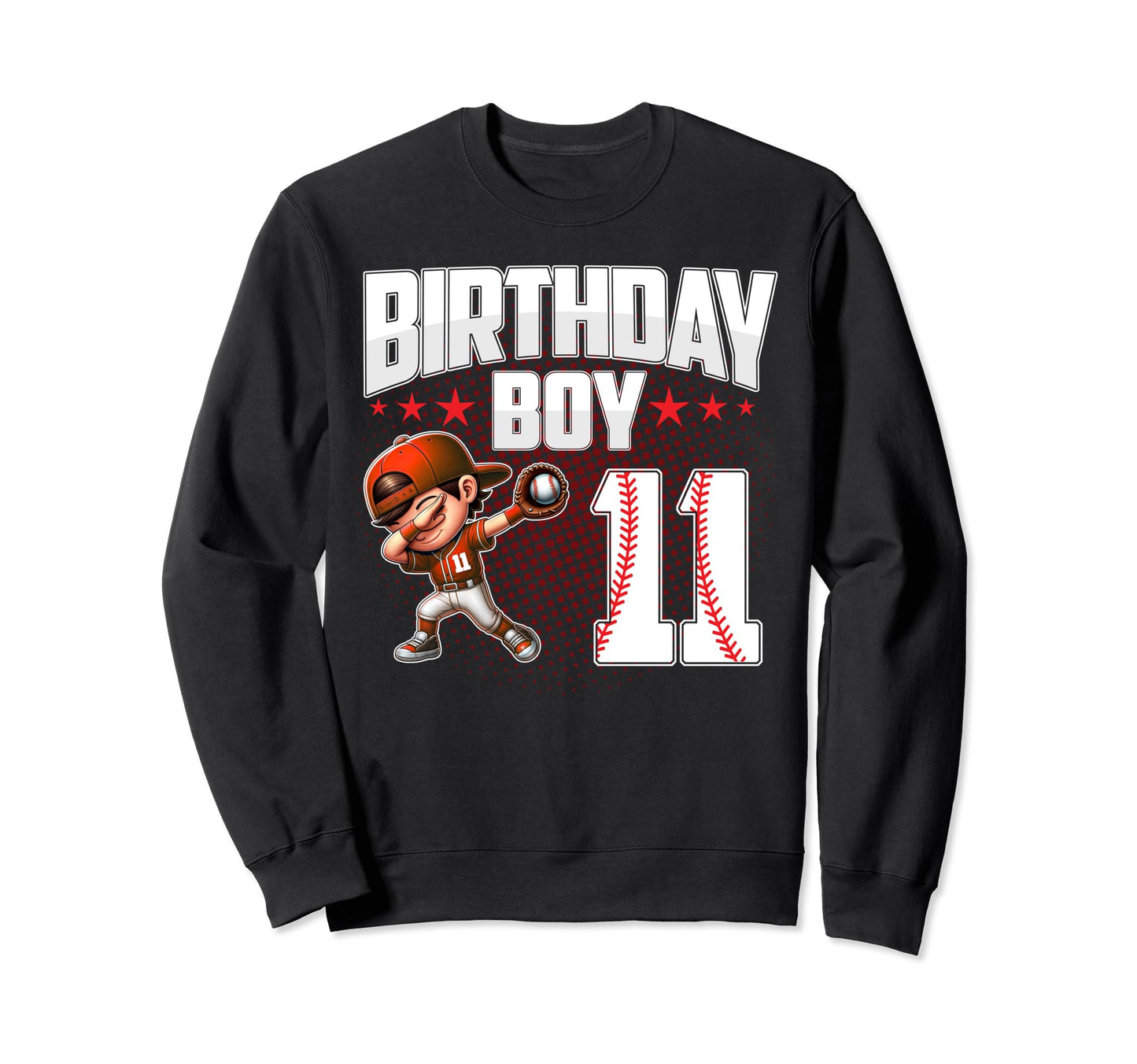 11Th Birthday Baseball Dabbing 11 Sweatshirt - Novelty Apparel for Adults - T-Shirt, Sweatshirt, Hoodie