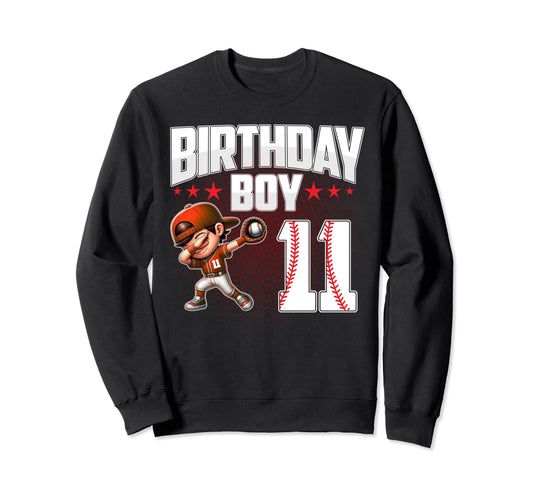 11Th Birthday Baseball Dabbing 11 Sweatshirt - Novelty Apparel for Adults - T-Shirt, Sweatshirt, Hoodie