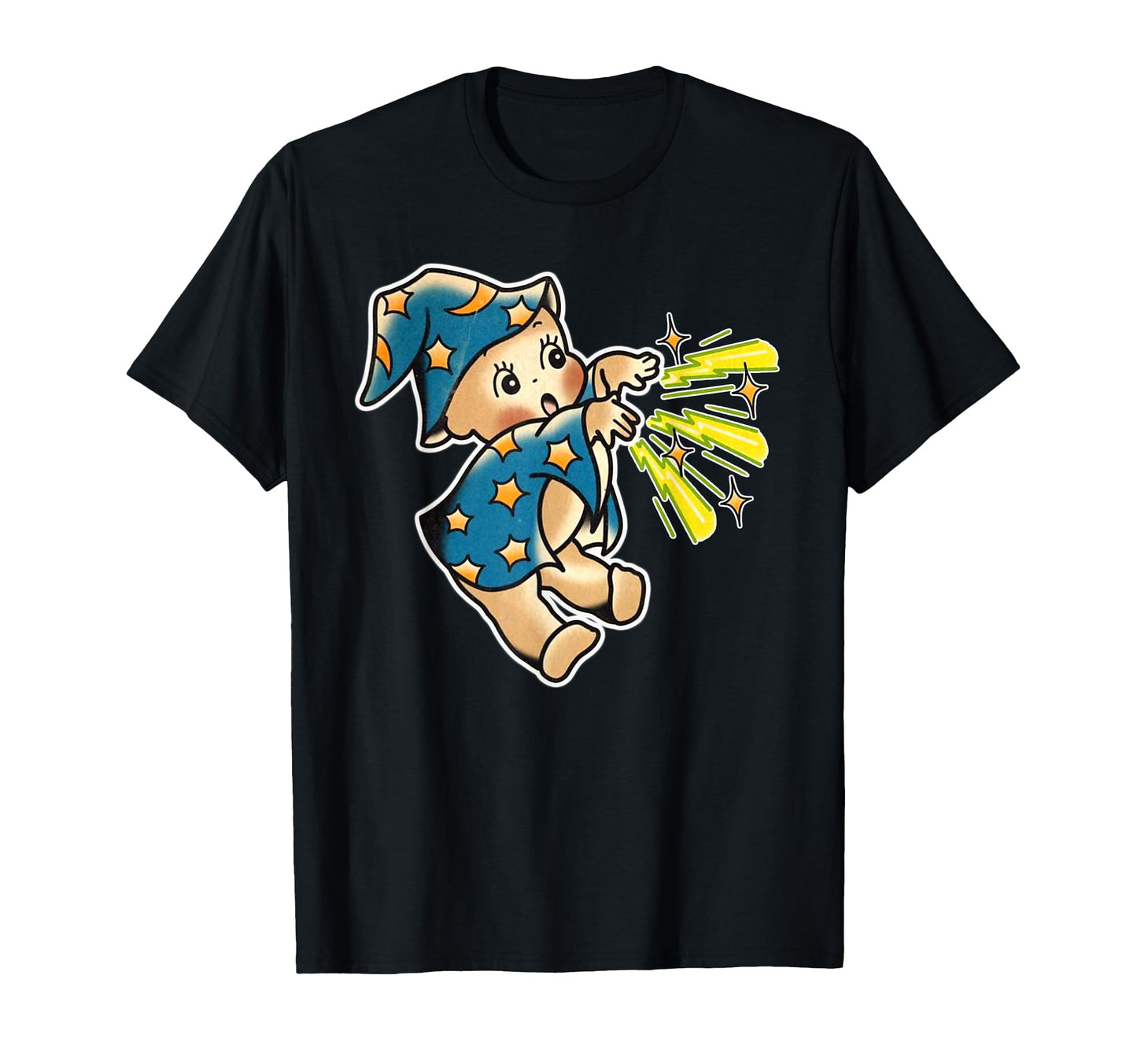 Kewpie Wizard Traditional Tattoo Flash T-Shirt - Graphic Print Men Women - T-Shirt, Sweatshirt, Hoodie