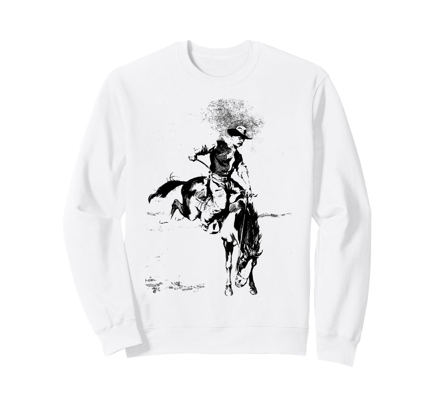 Cowboy Rodeo Horse Cowboy Riding Sweatshirt - Trendy Graphic for Adults - T-Shirt, Sweatshirt, Hoodie