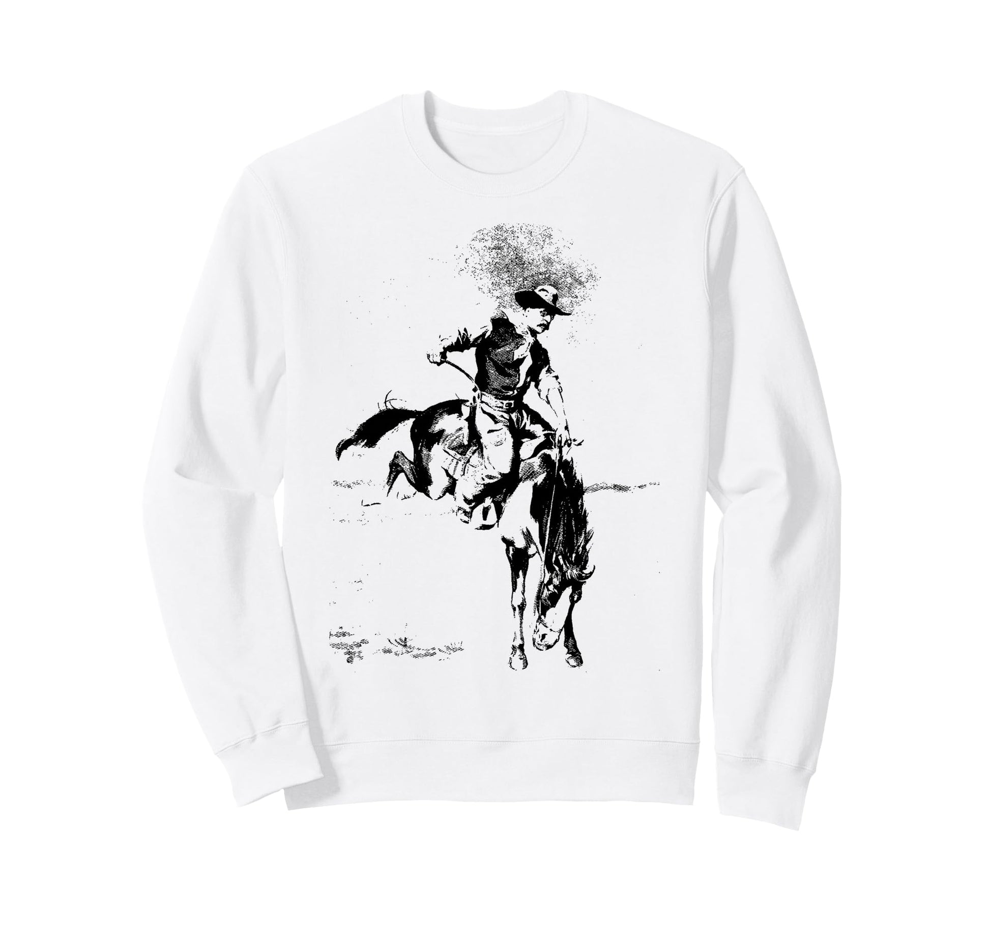 Cowboy Rodeo Horse Cowboy Riding Sweatshirt - Trendy Graphic for Adults - T-Shirt, Sweatshirt, Hoodie