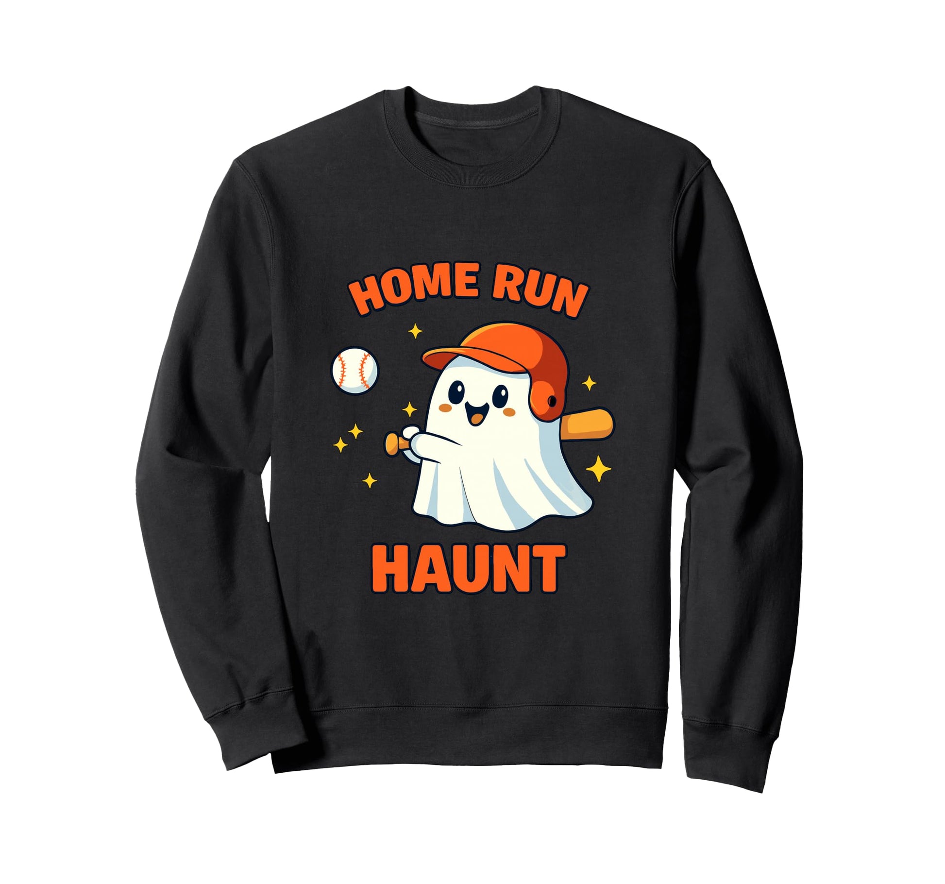 Home Run Haunt Ghost Baseball Sweatshirt - Unique Graphic for Adults - T-Shirt, Sweatshirt, Hoodie