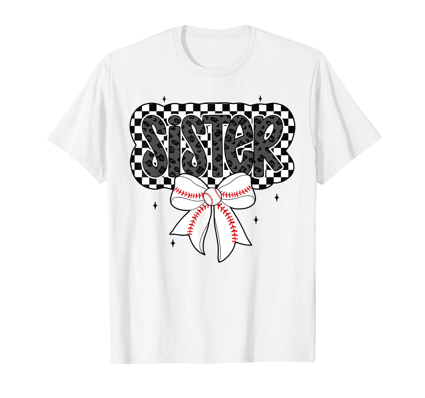 Baseball Sister Coquette Bow Mothers Day T-Shirt - Graphic Print Unisex - T-Shirt, Sweatshirt, Hoodie