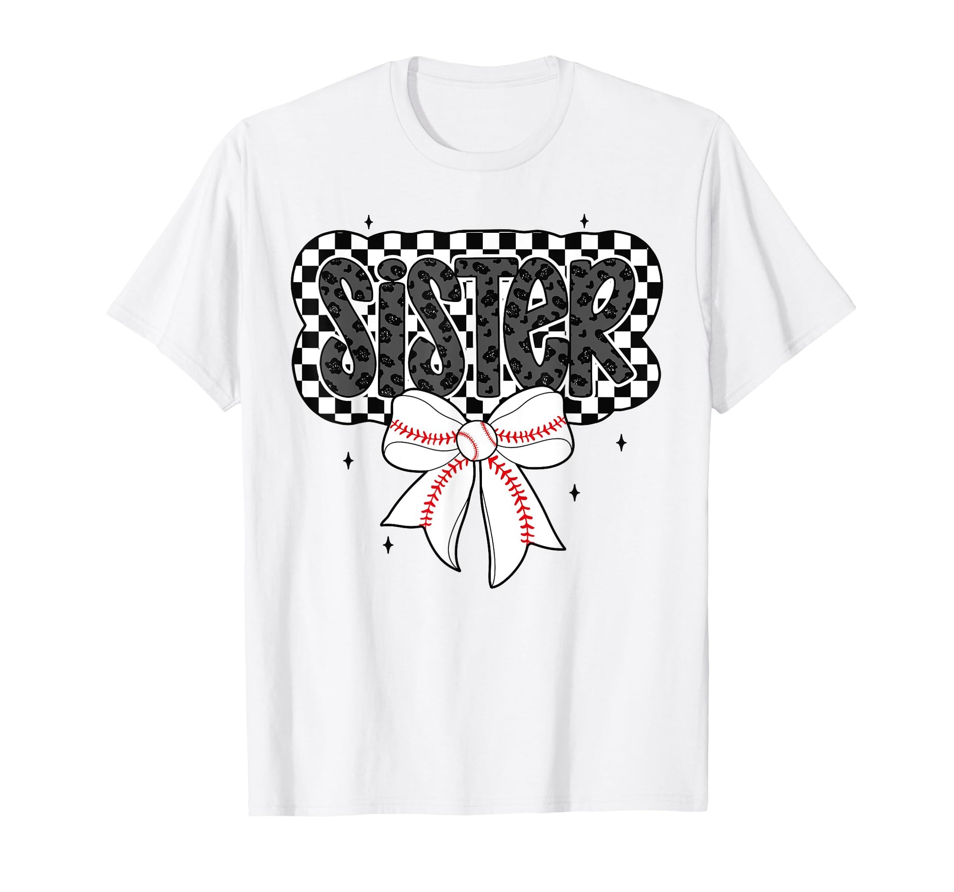 Baseball Sister Coquette Bow Mothers Day T-Shirt - Graphic Print Unisex - T-Shirt, Sweatshirt, Hoodie