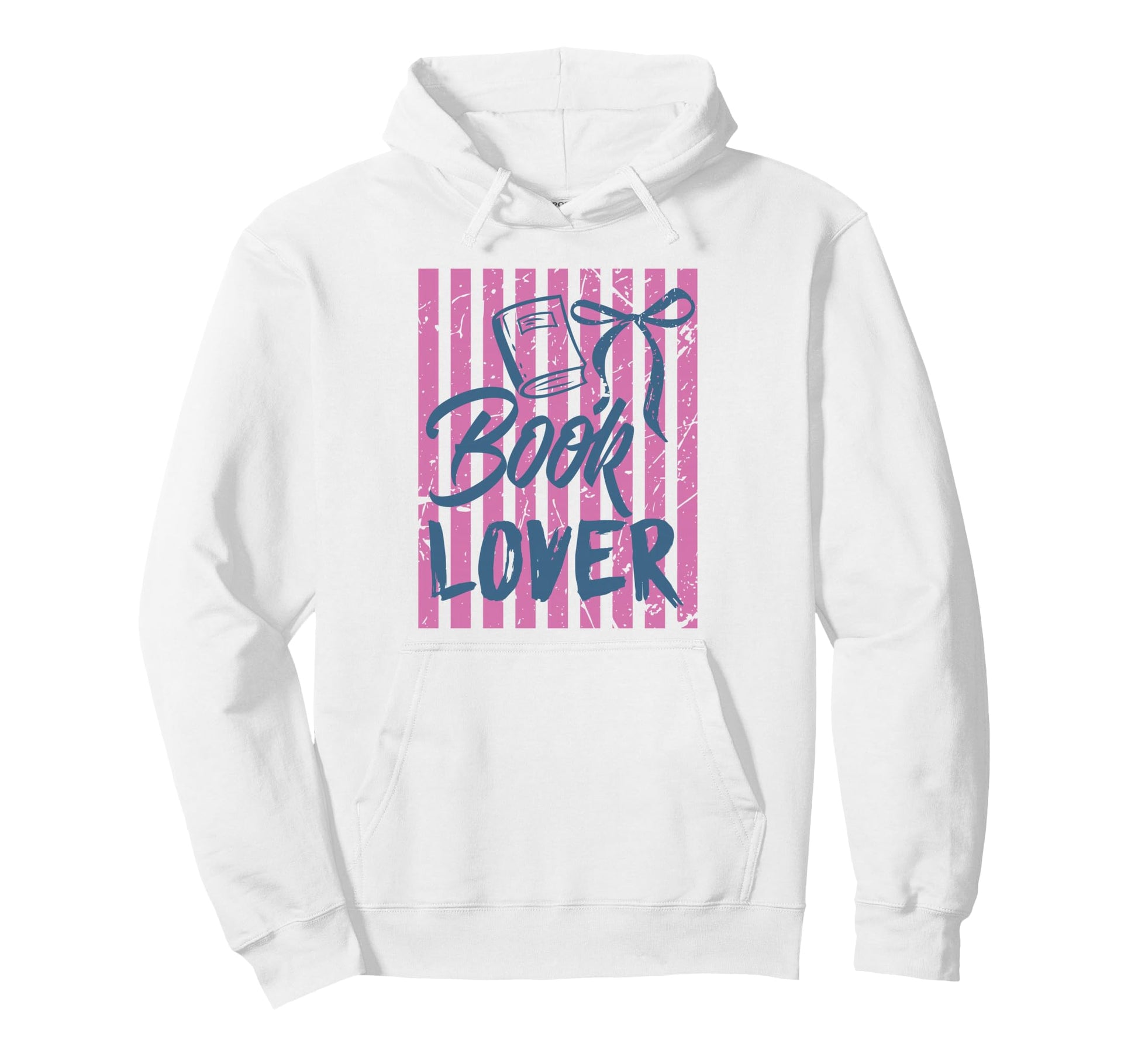 Book Lover Reading Fan Striped Hoodie - Minimalist Print Men Women - T-Shirt, Sweatshirt, Hoodie