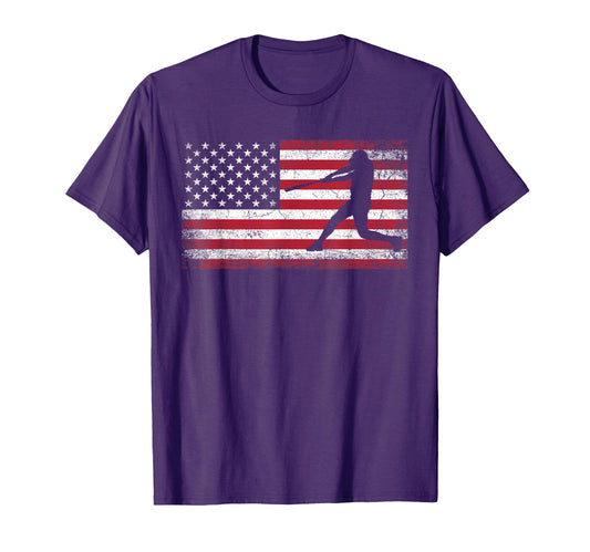 Baseball 4Th July American Flag Usa T-Shirt - Custom Art Print Men Women - T-Shirt, Sweatshirt, Hoodie