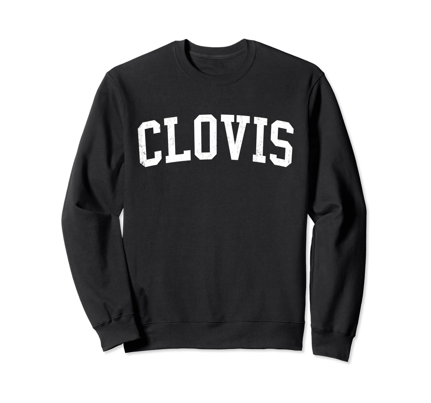 Clovis Ca Distressed White Varsity Sweatshirt - Unique Graphic for Adults - T-Shirt, Sweatshirt, Hoodie