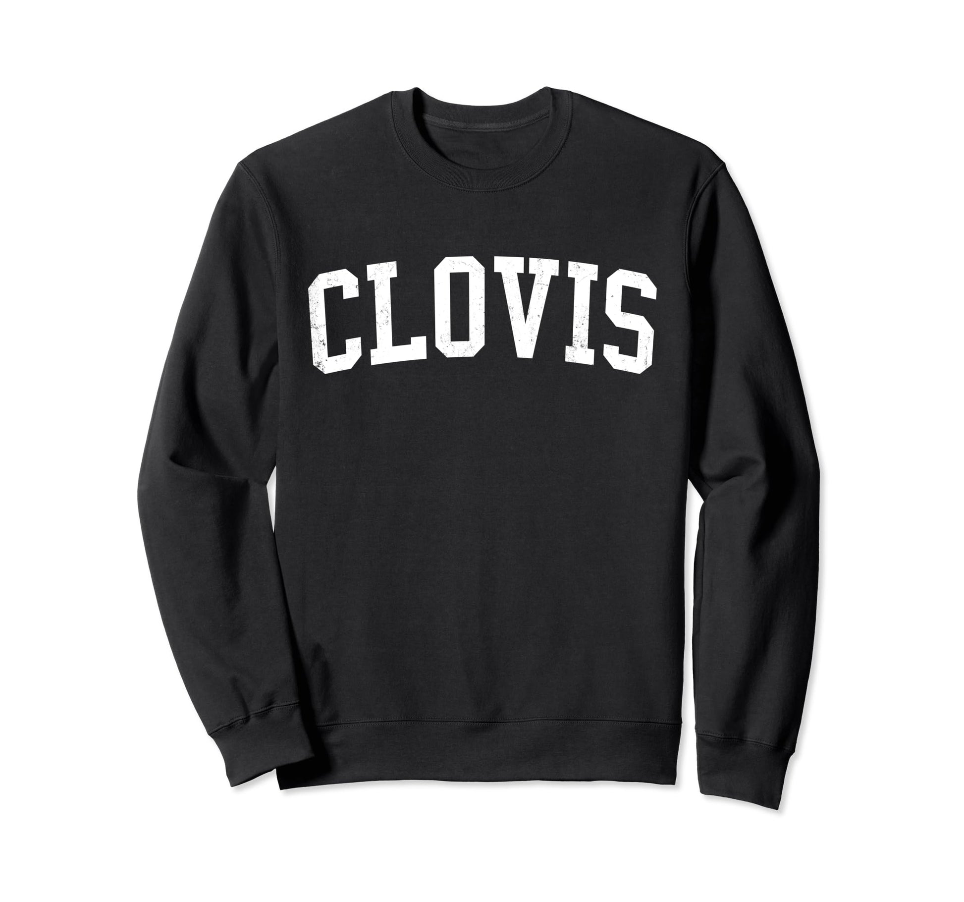 Clovis Ca Distressed White Varsity Sweatshirt - Unique Graphic for Adults - T-Shirt, Sweatshirt, Hoodie