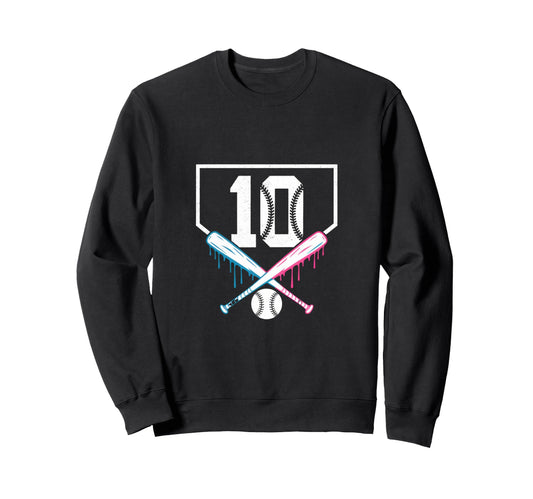 Baseball Home Ice Cream 10Th Birthday Sweatshirt - Streetwear Style Unisex - T-Shirt, Sweatshirt, Hoodie