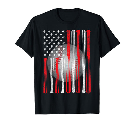 American Flag Baseball Flag Dad Mom T-Shirt - Graphic Print Unisex - T-Shirt, Sweatshirt, Hoodie