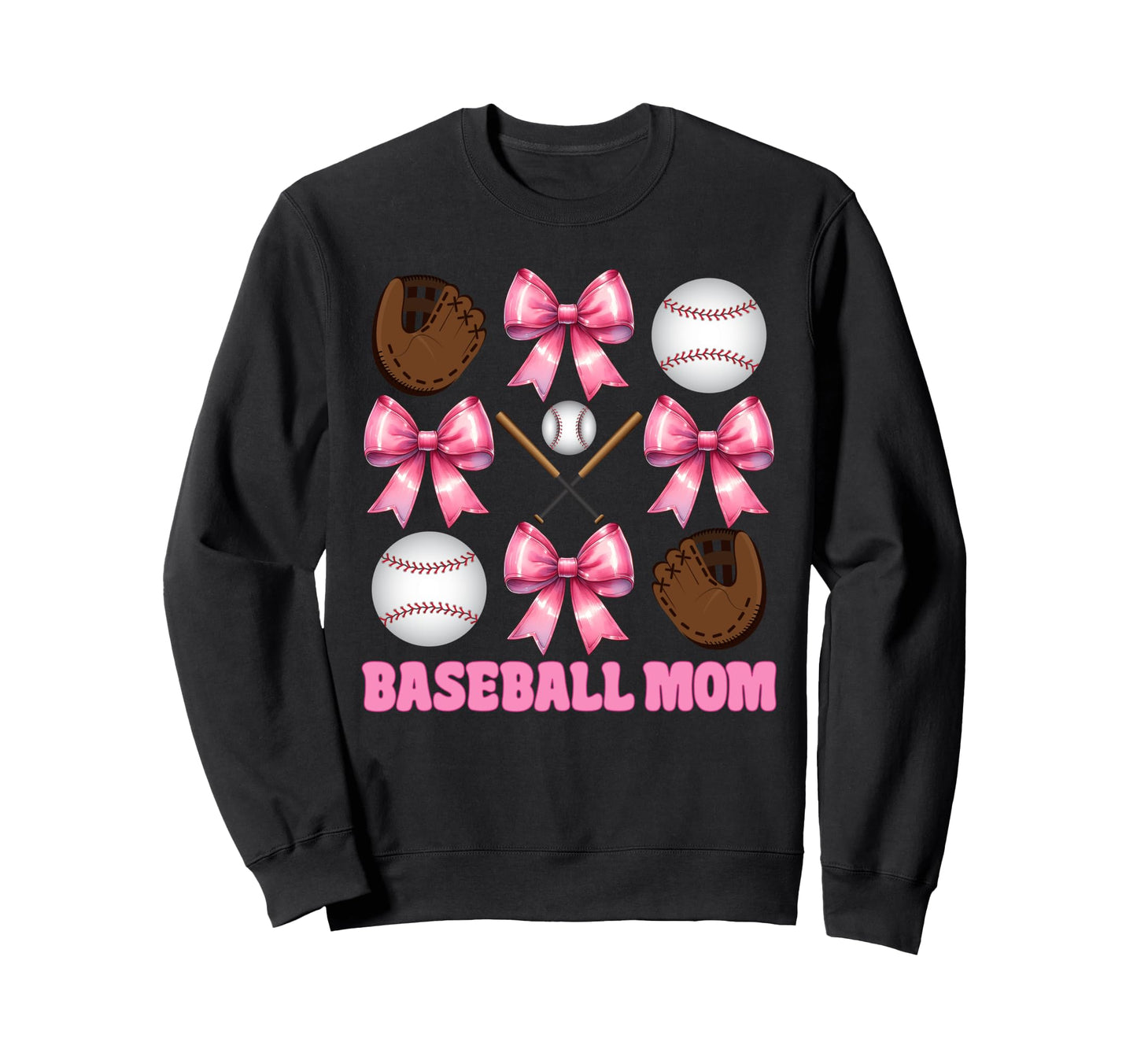 Baseball Mom Baseball Mama Mothers Day Sweatshirt - Graphic Print Unisex - T-Shirt, Sweatshirt, Hoodie