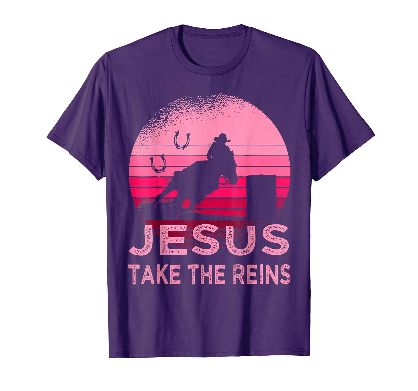 Jesus Take Reins Horse Western Rodeo T-Shirt - Trendy Graphic for Adults - T-Shirt, Sweatshirt, Hoodie