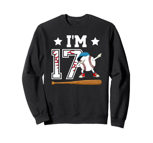 17Th Baseball Birthday Seventeen Sweatshirt - Custom Art Print for Adults - T-Shirt, Sweatshirt, Hoodie