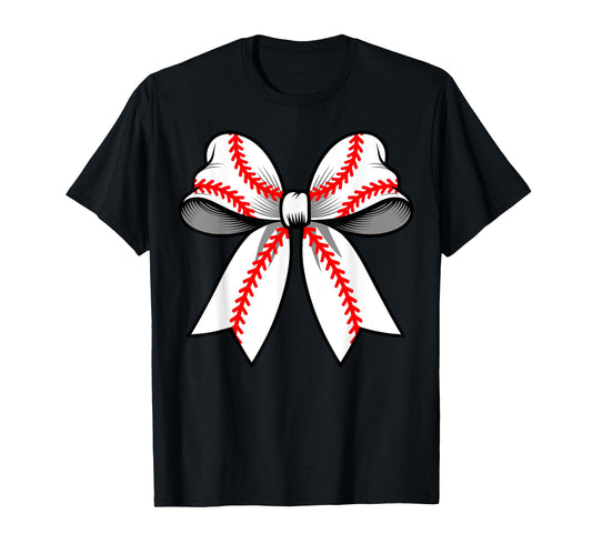 Baseball Coquette Bow Funny Baseball Mom T-Shirt - Trendy Graphic Unisex - T-Shirt, Sweatshirt, Hoodie