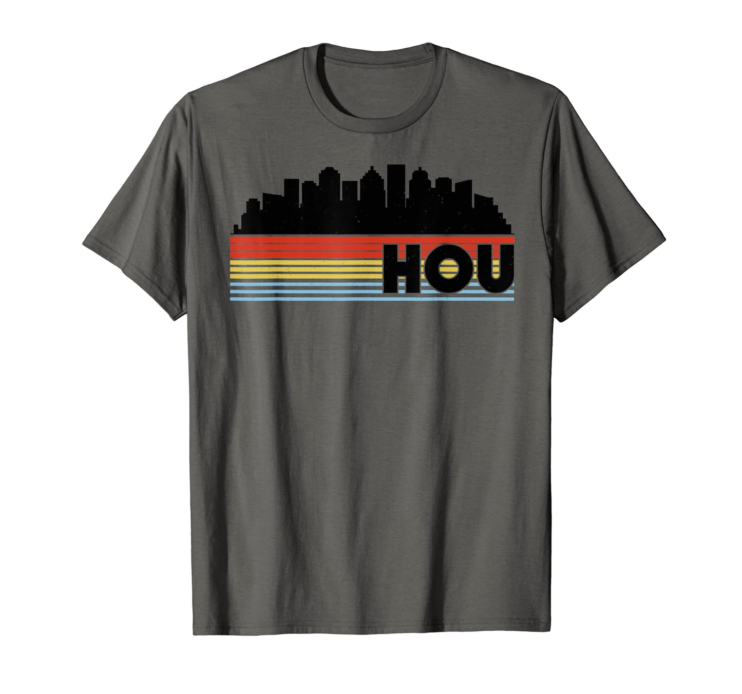 Hou Houston Rainbow Striped City T-Shirt - Unique Graphic for Adults - T-Shirt, Sweatshirt, Hoodie