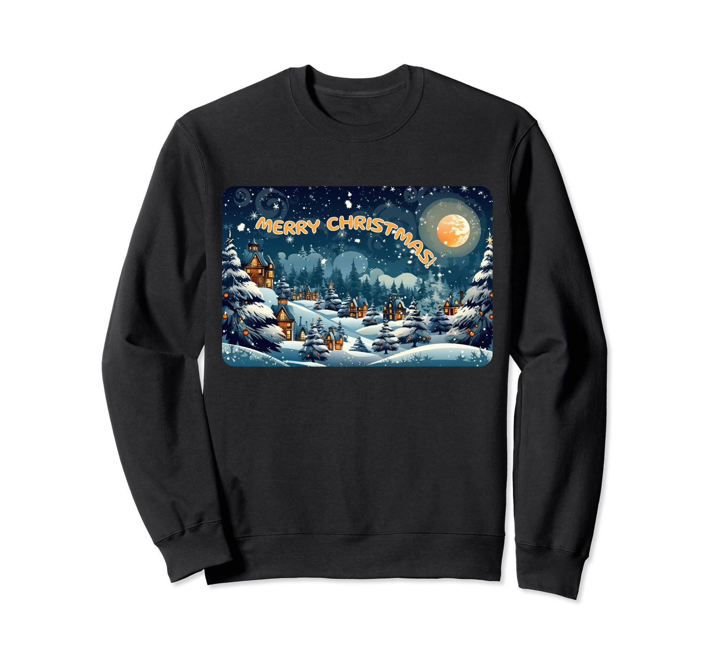 Merry Holiday Postcard Sweatshirt - Graphic Print Unisex - T-Shirt, Sweatshirt, Hoodie