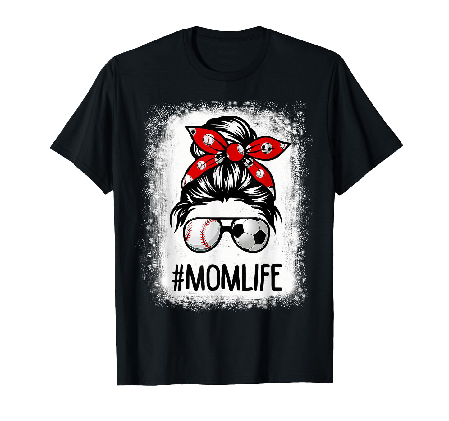 Bleached Mom Life Soccer Messy Bun T-Shirt - Fun Novelty Design Men Women - T-Shirt, Sweatshirt, Hoodie