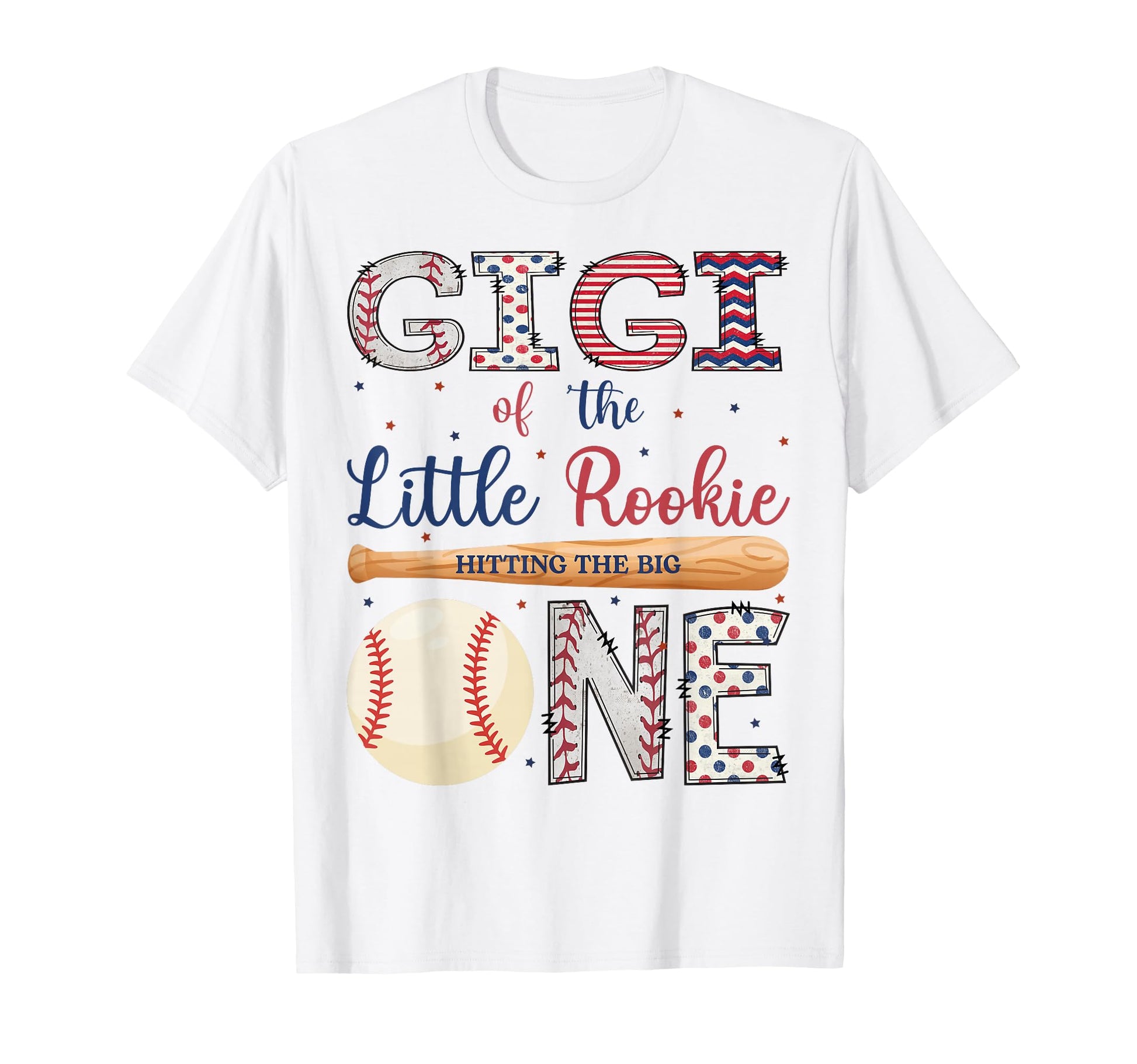Gigi One Little Rookie Baseball 1St T-Shirt - Novelty Apparel for Adults - T-Shirt, Sweatshirt, Hoodie