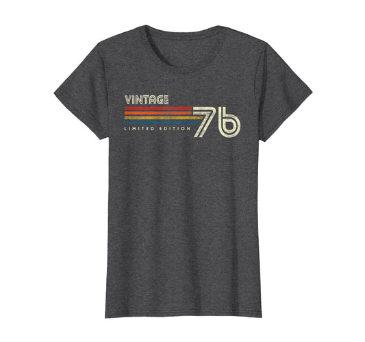 1976 Chest Stripe Birthday T-Shirt - Streetwear Style Men Women - T-Shirt, Sweatshirt, Hoodie