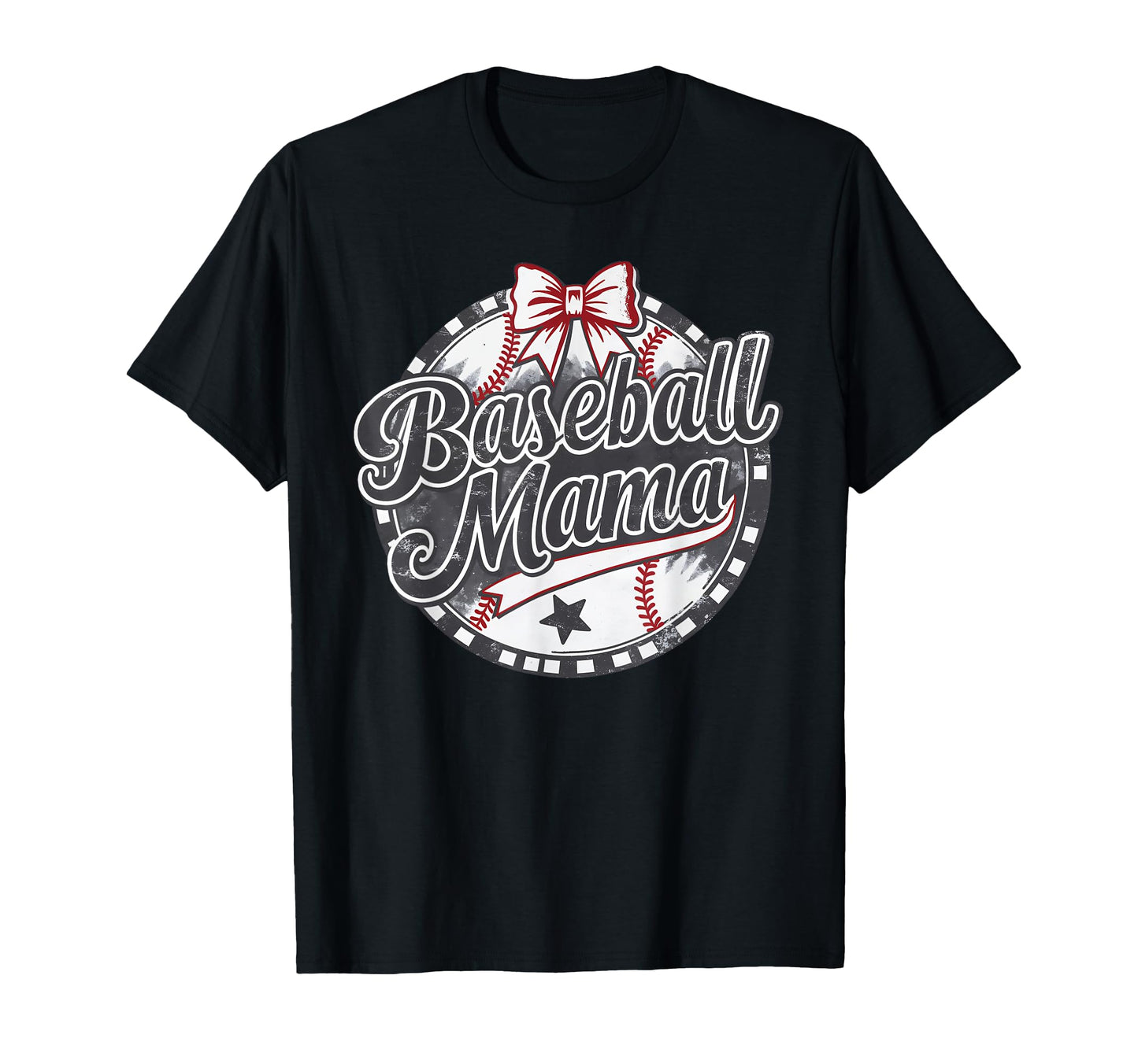 Baseball Mama Baseball Bow Baseball T-Shirt - Novelty Apparel Men Women - T-Shirt, Sweatshirt, Hoodie