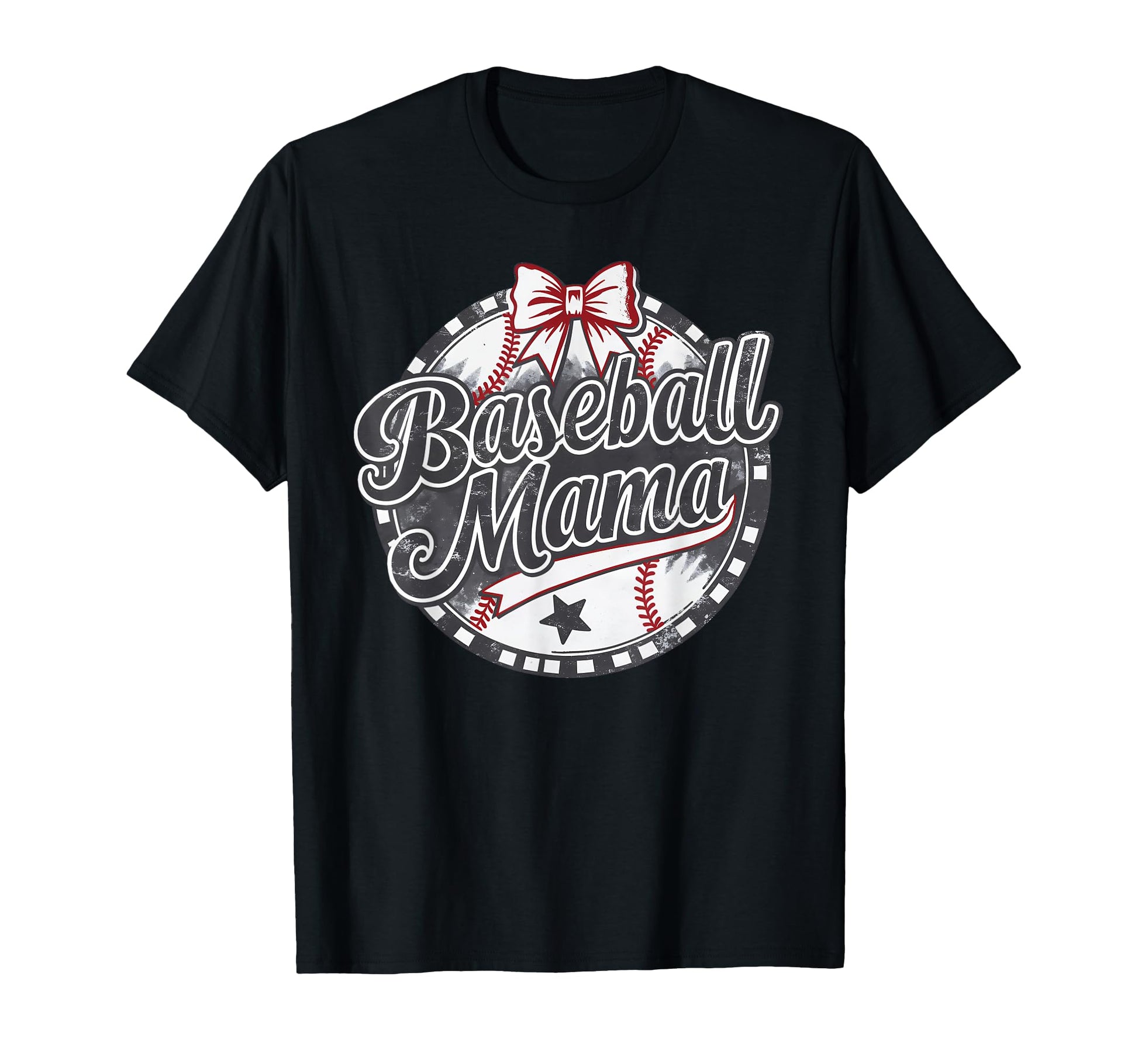 Baseball Mama Baseball Bow Baseball T-Shirt - Novelty Apparel Men Women - T-Shirt, Sweatshirt, Hoodie