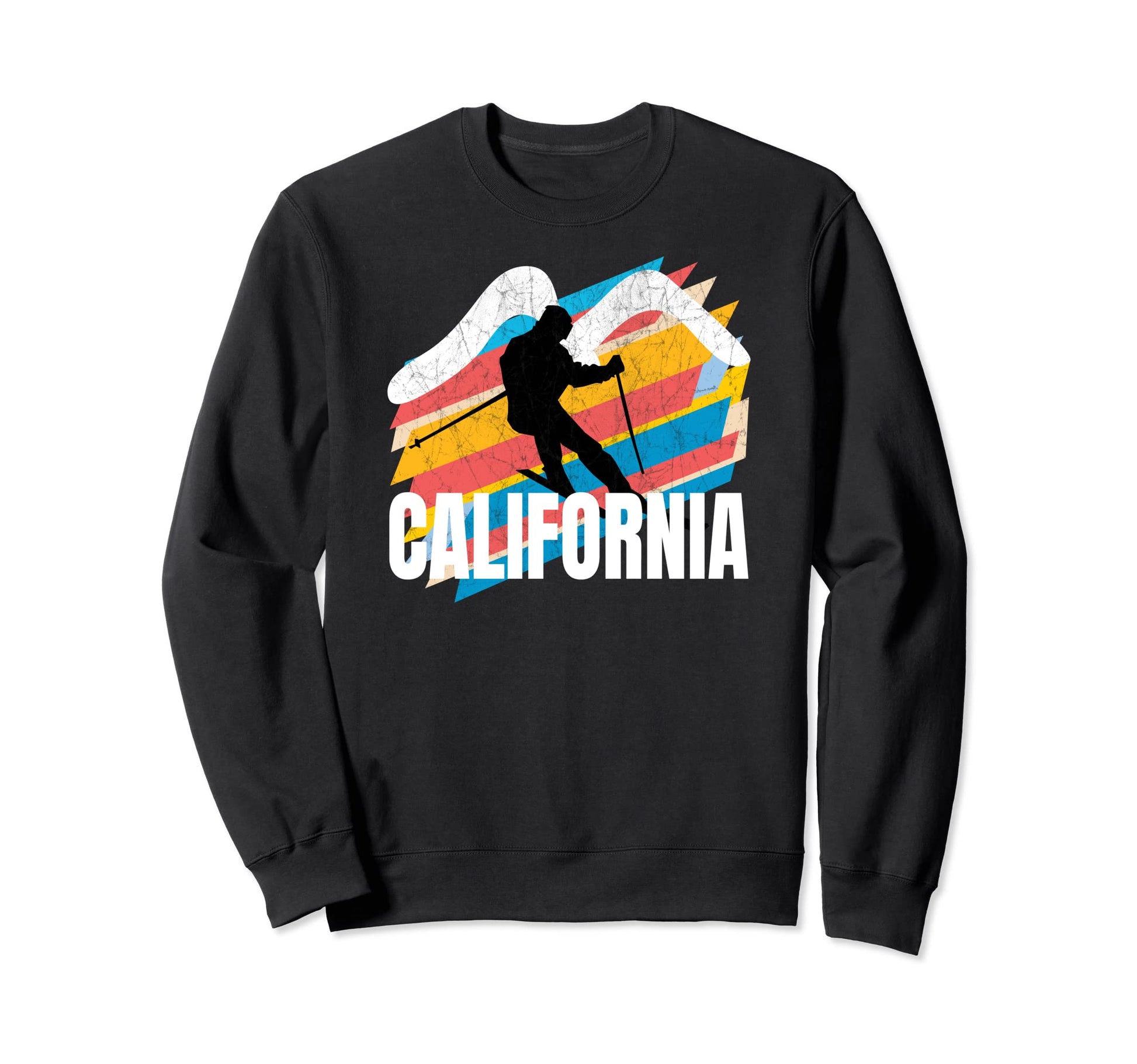 Ski California Geometric Striped Sweatshirt - Trendy Graphic Men Women - T-Shirt, Sweatshirt, Hoodie