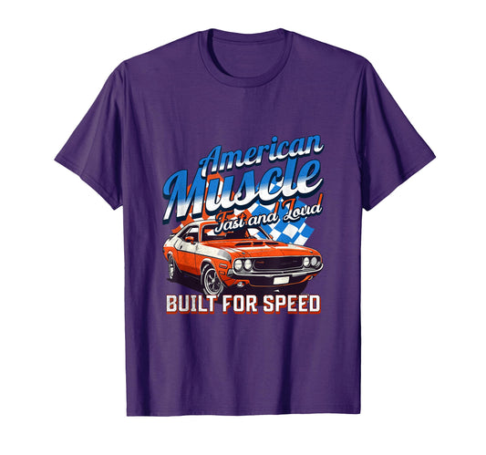 American Muscle Fast And Loud Sports Car T-Shirt - Minimalist Print Unisex - T-Shirt, Sweatshirt, Hoodie
