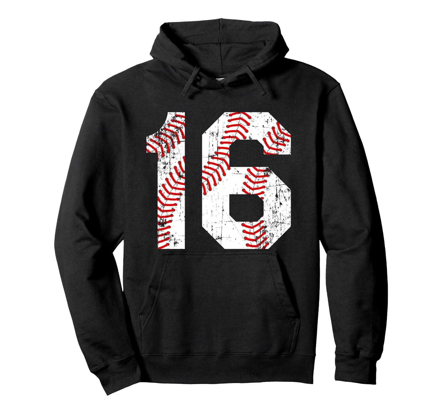Baseball 16 Jersey Number Hoodie - Custom Art Print Unisex - T-Shirt, Sweatshirt, Hoodie