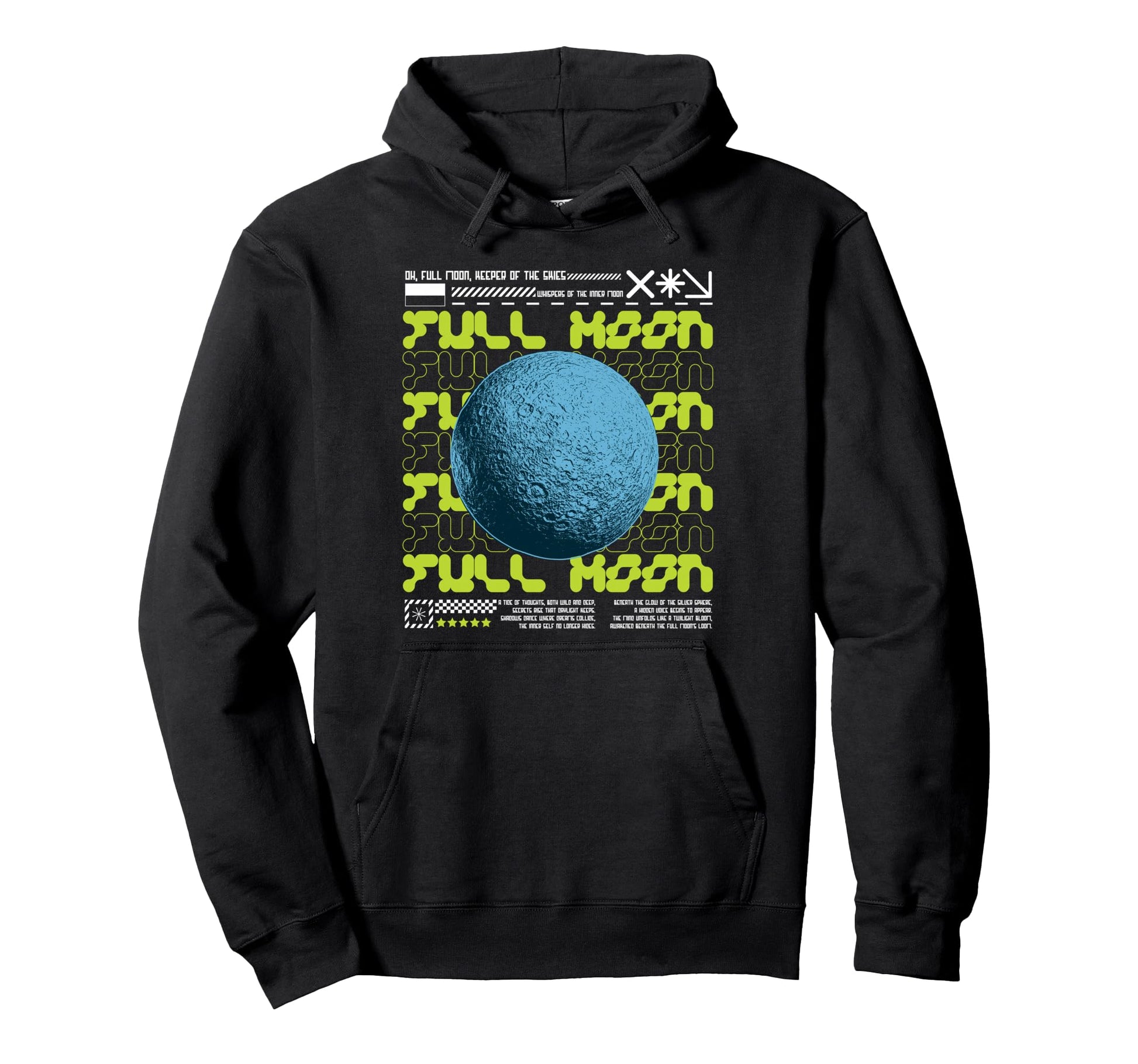 Y2K Full Moon Bold Urban Graffiti Hoodie - Unique Graphic for Adults - T-Shirt, Sweatshirt, Hoodie